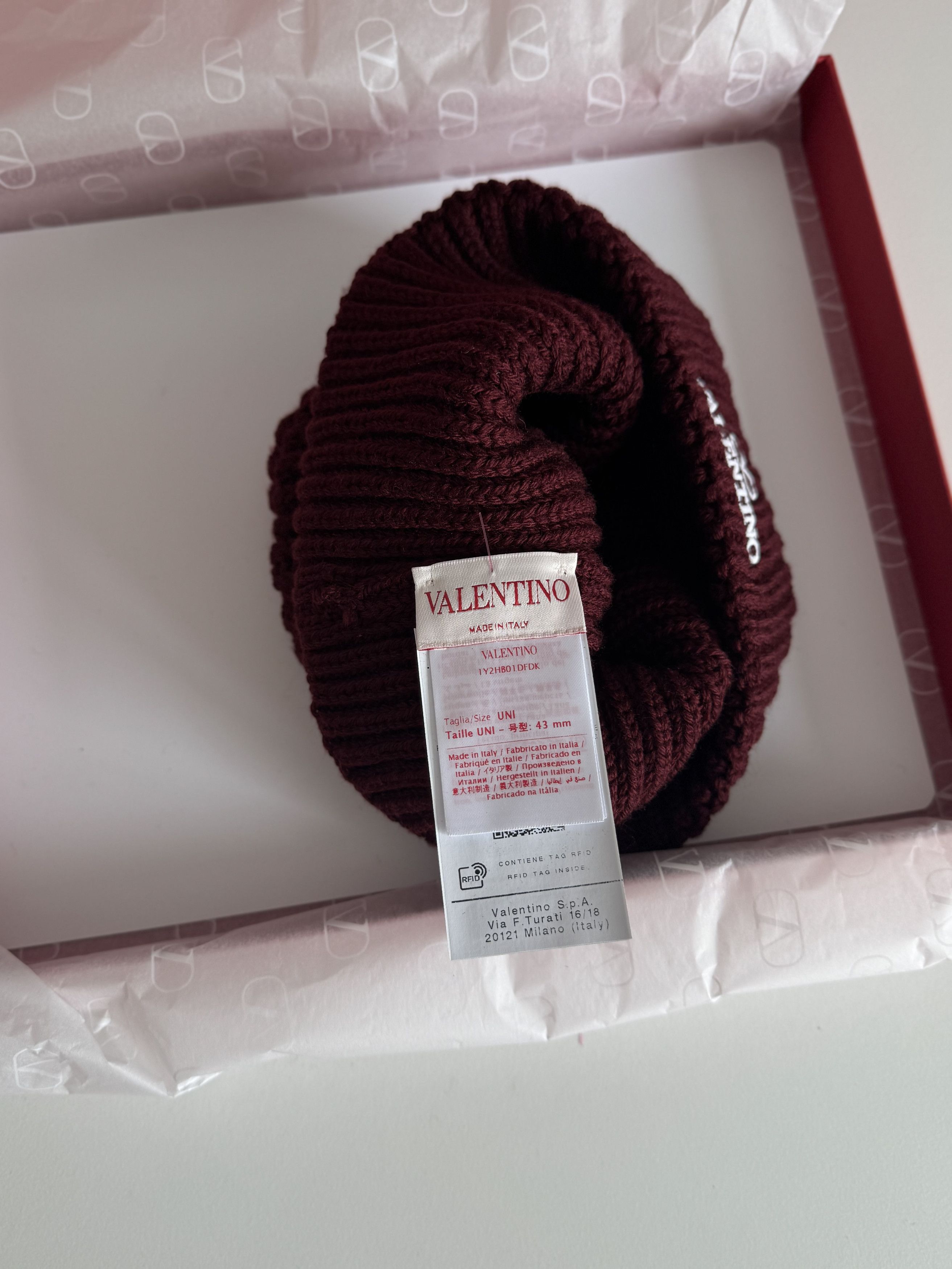 Valentino VALENTINO HAT | BURGUDNY | NEW Size ONE SIZE - 5 Thumbnail