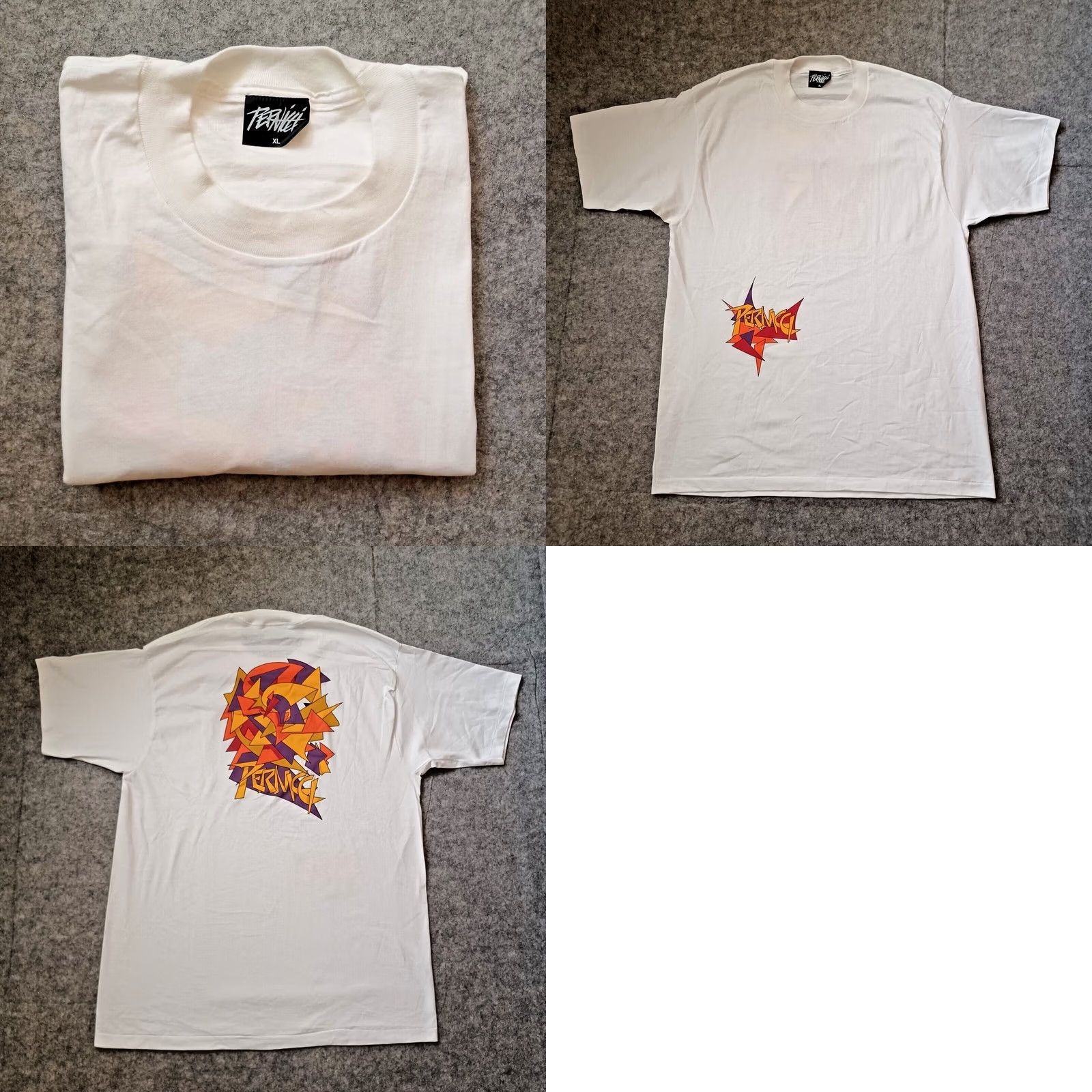 Doublet VINTAGE Pernicci Mens Shirt XL White Graffiti Mosaic Double Sided Single Stitch T-Shirt 90s Logo USA Mens Size US XL / EU 56 / 4 - 9 Thumbnail