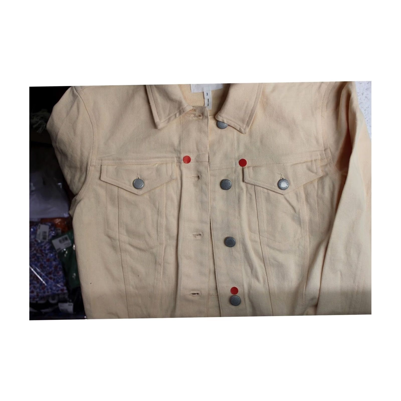 AVEC LES FILLES Avec Les Filles Womens Trucker Jacket ltbeige Size 2 Size XS / US 0-2 / IT 36-38 - 3 Thumbnail