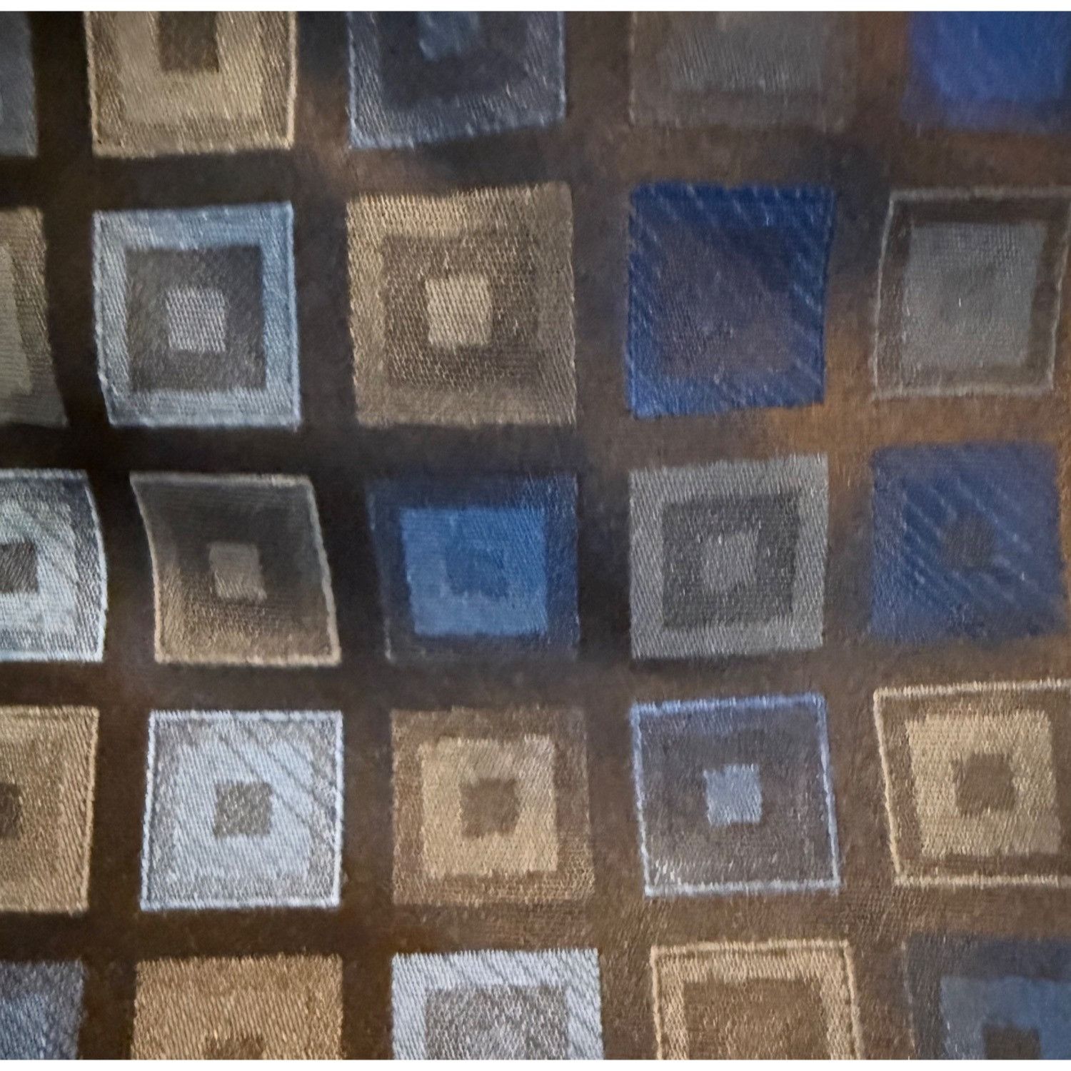 Other Perry Ellis Portfolio Brown & Blue Geometric Silk Tie - 100% Size ONE SIZE - 3 Thumbnail
