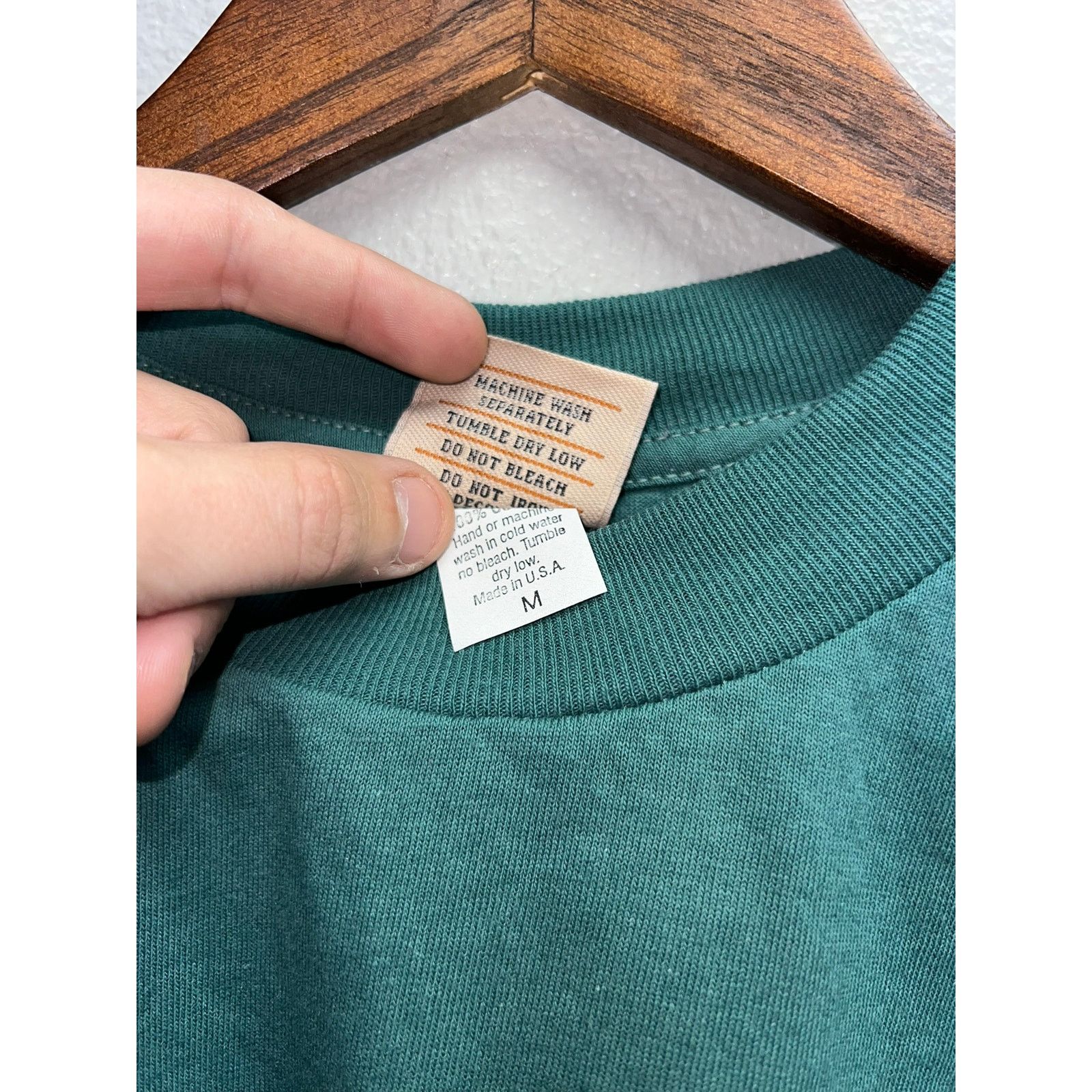 Vintage 90s Vintage Wild West Green Short Sleeve Blank Shirt HOLE M Size US M / EU 48-50 / 2 - 7 Thumbnail