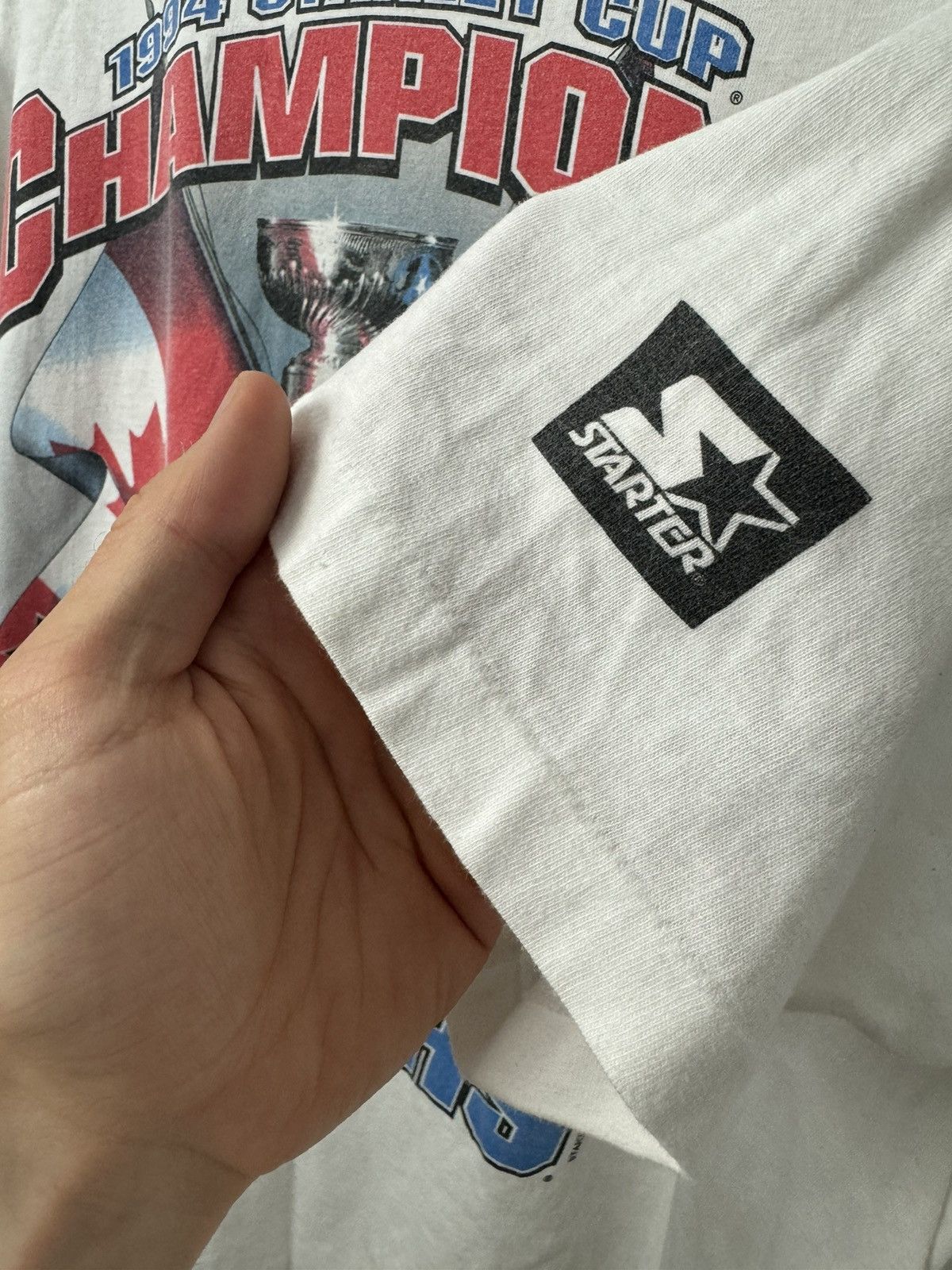 Starter 90s 1994 Vintage New York Rangers Stanley Cup Champions Tee Size US XL / EU 56 / 4 - 4 Thumbnail