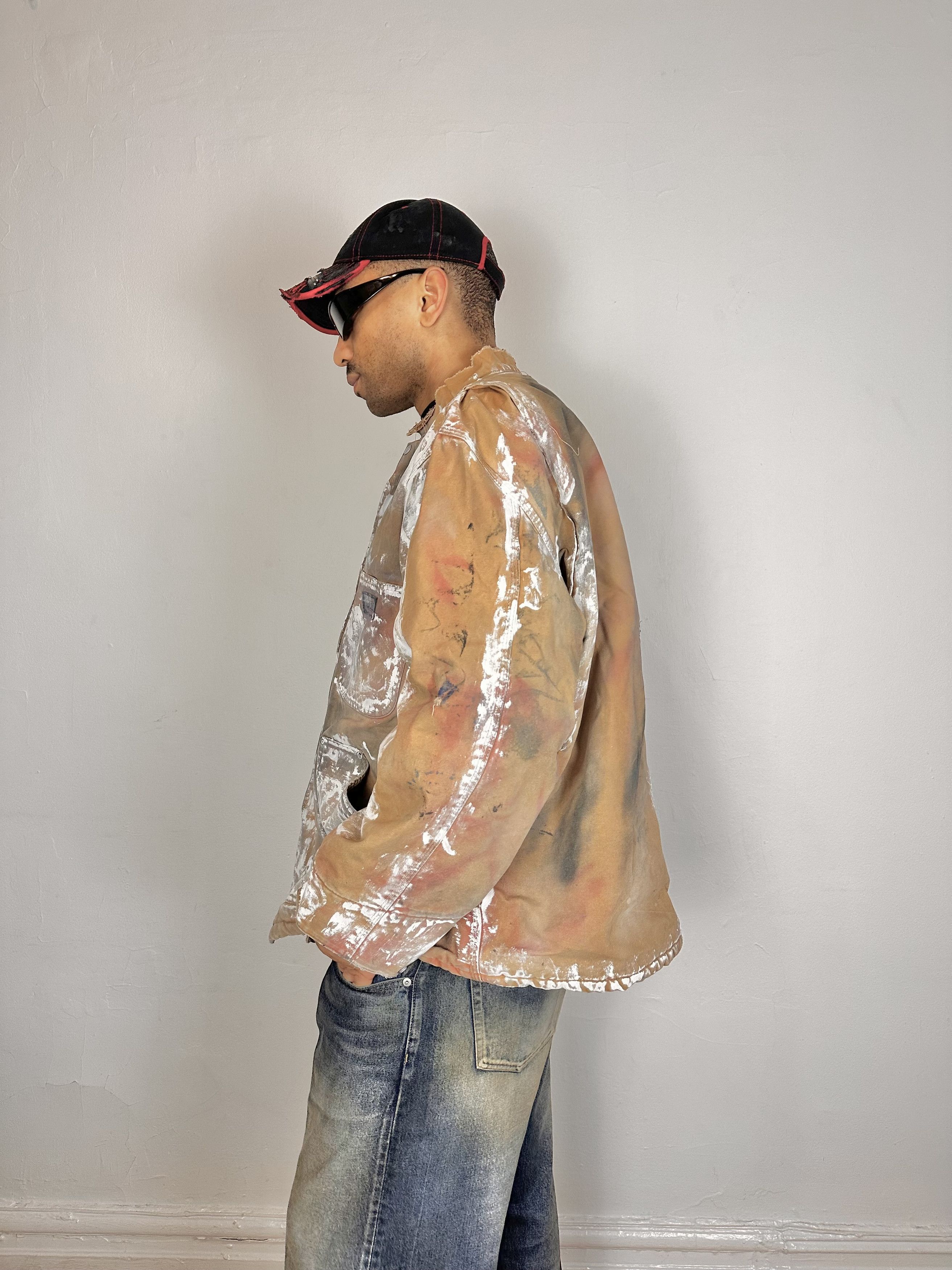 Vintage ASTROBOI* Big Smith Tan Painted Workwear Jacket - XL Size US XL / EU 56 / 4 - 3 Thumbnail