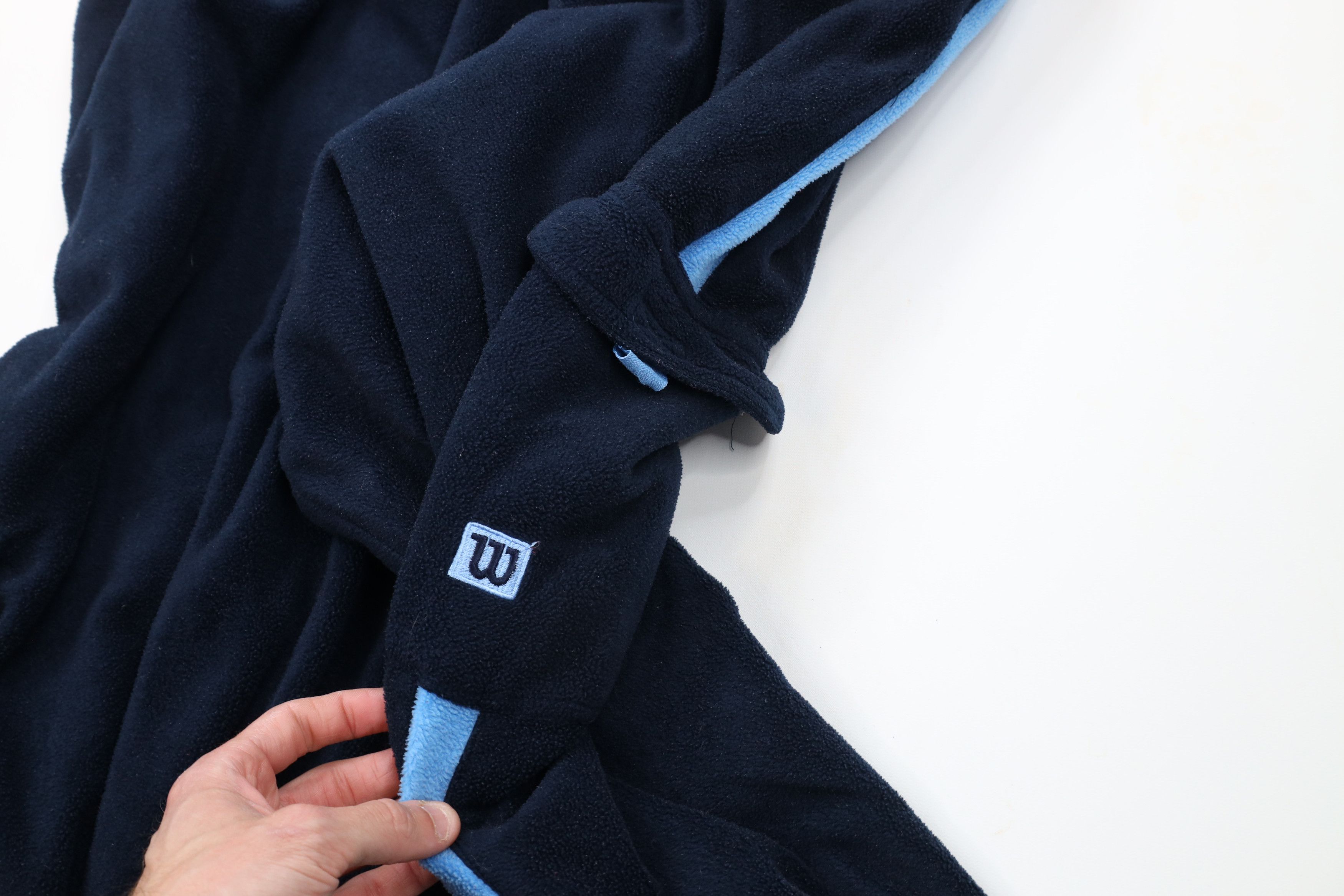 Vintage Vintage 90s Wilson Baggy Wide Leg Fleece Cargo Pants Blue Size US 44 / EU 60 - 6 Thumbnail