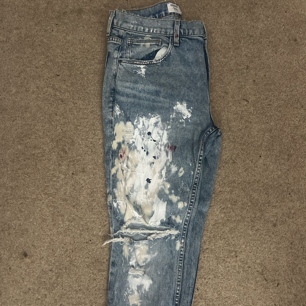 Hudson PAINTED/RIPPED PURPLE JEANS Size US 32 / EU 48 - 5 Thumbnail