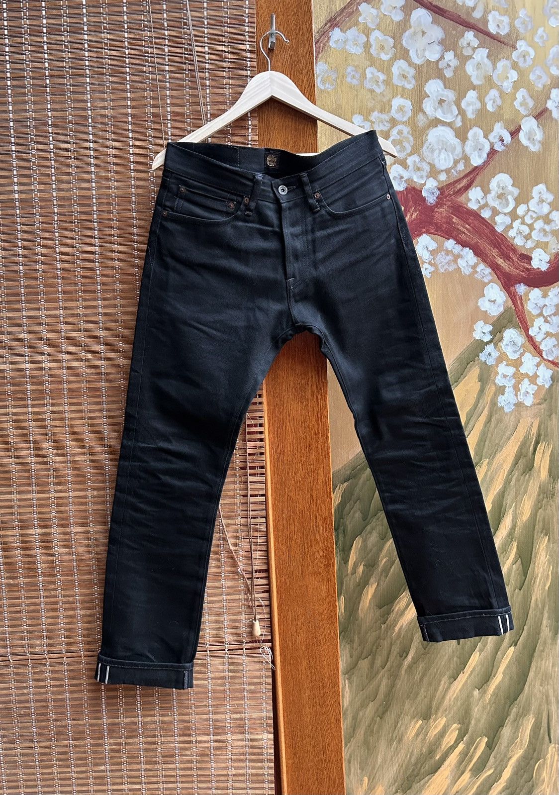 Indigofera Indigofera Ray Gunpowder Black 14Oz Selvage Denim Jeans Size US 31 - 1 Thumbnail