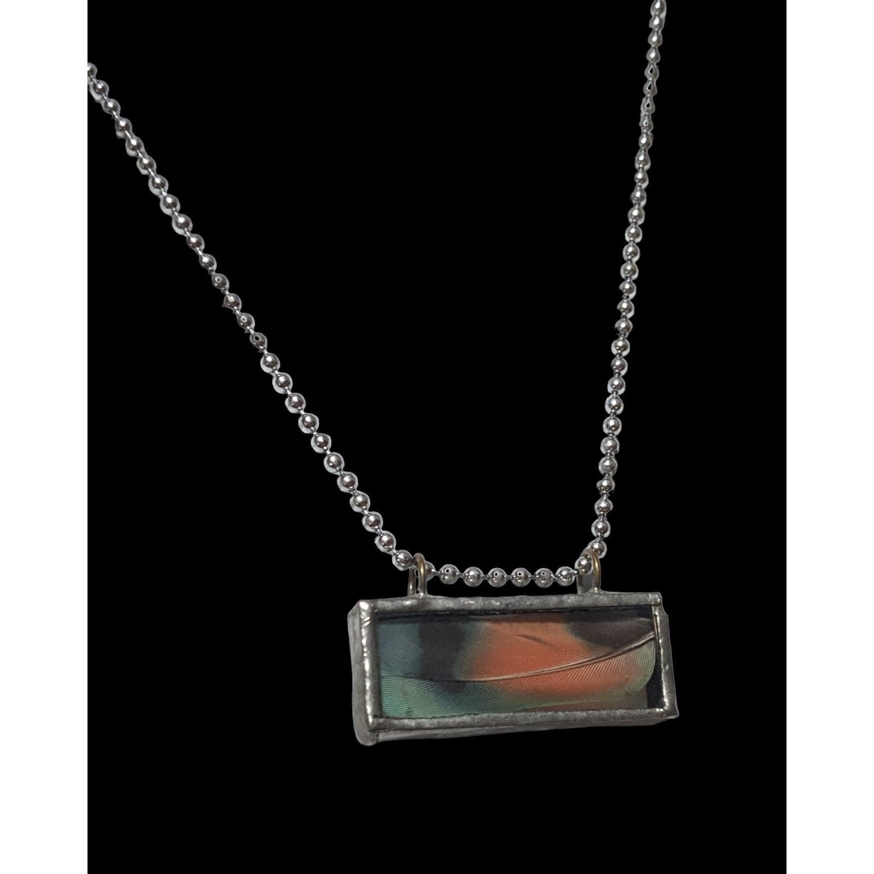 Other Glass Encased Bird Feather Pendant Necklace Size ONE SIZE - 4 Thumbnail