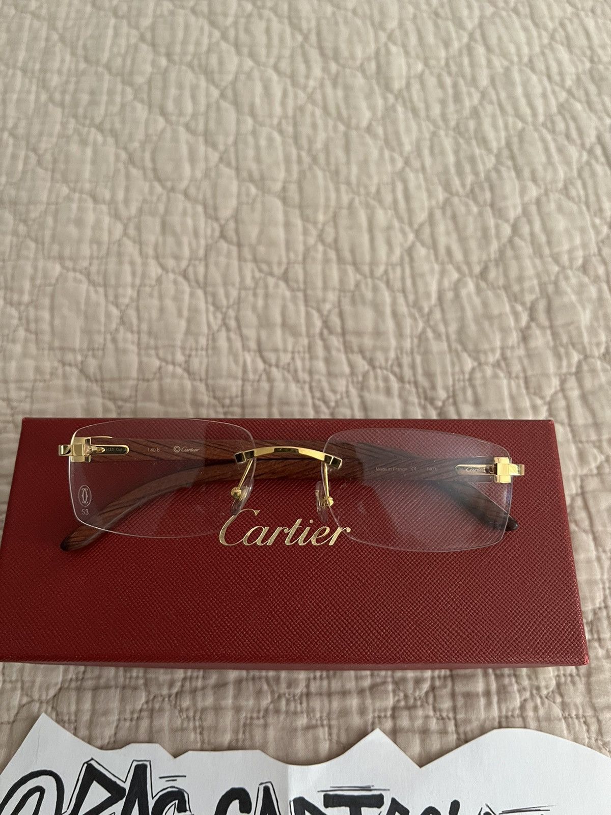 Cartier × Streetwear × Vintage Cartier Vintage Rimless Wood Frames ...