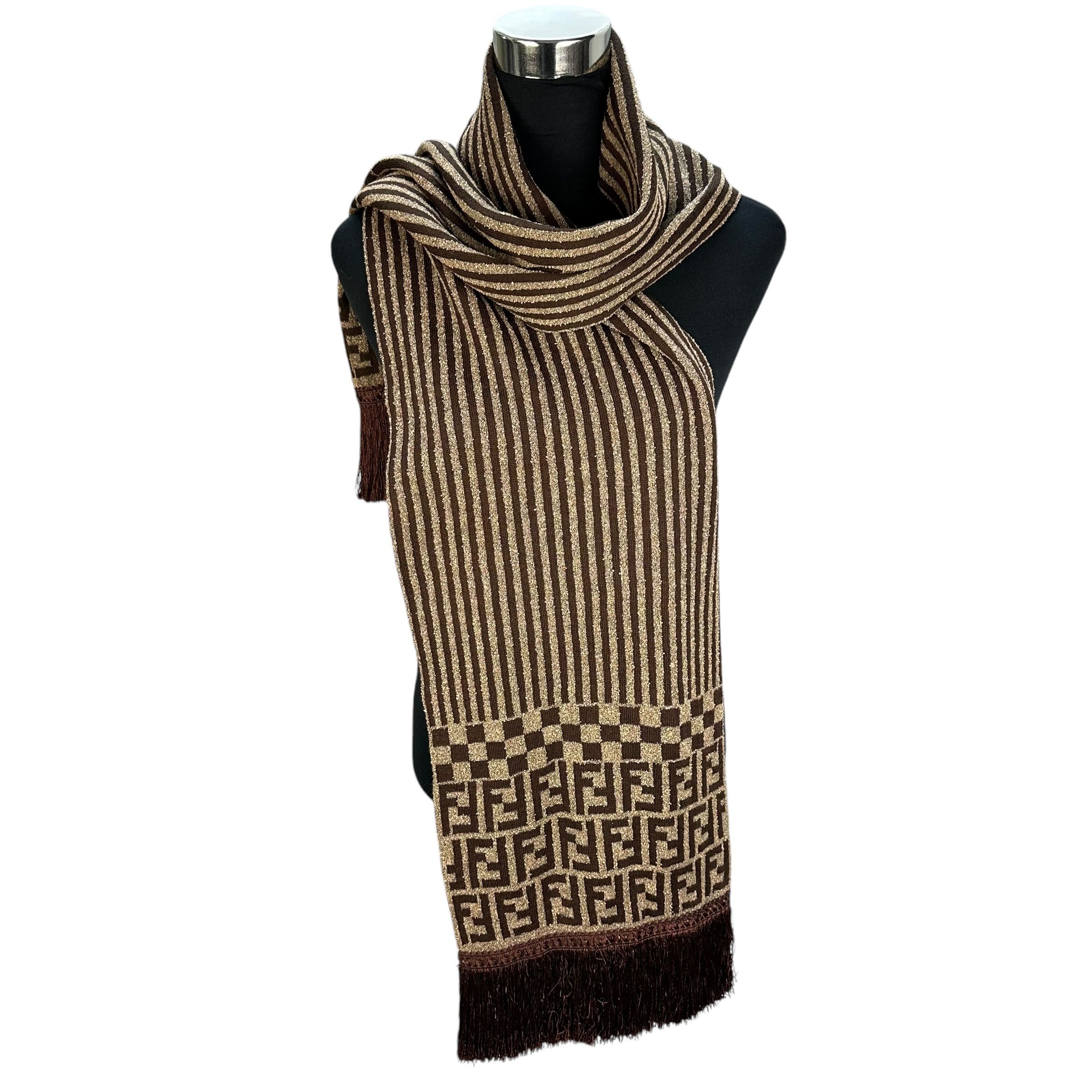 Fendi FENDI Monogram Wool Muffler Neckwear Scarves #A62-1486 Size ONE SIZE - 1 Thumbnail
