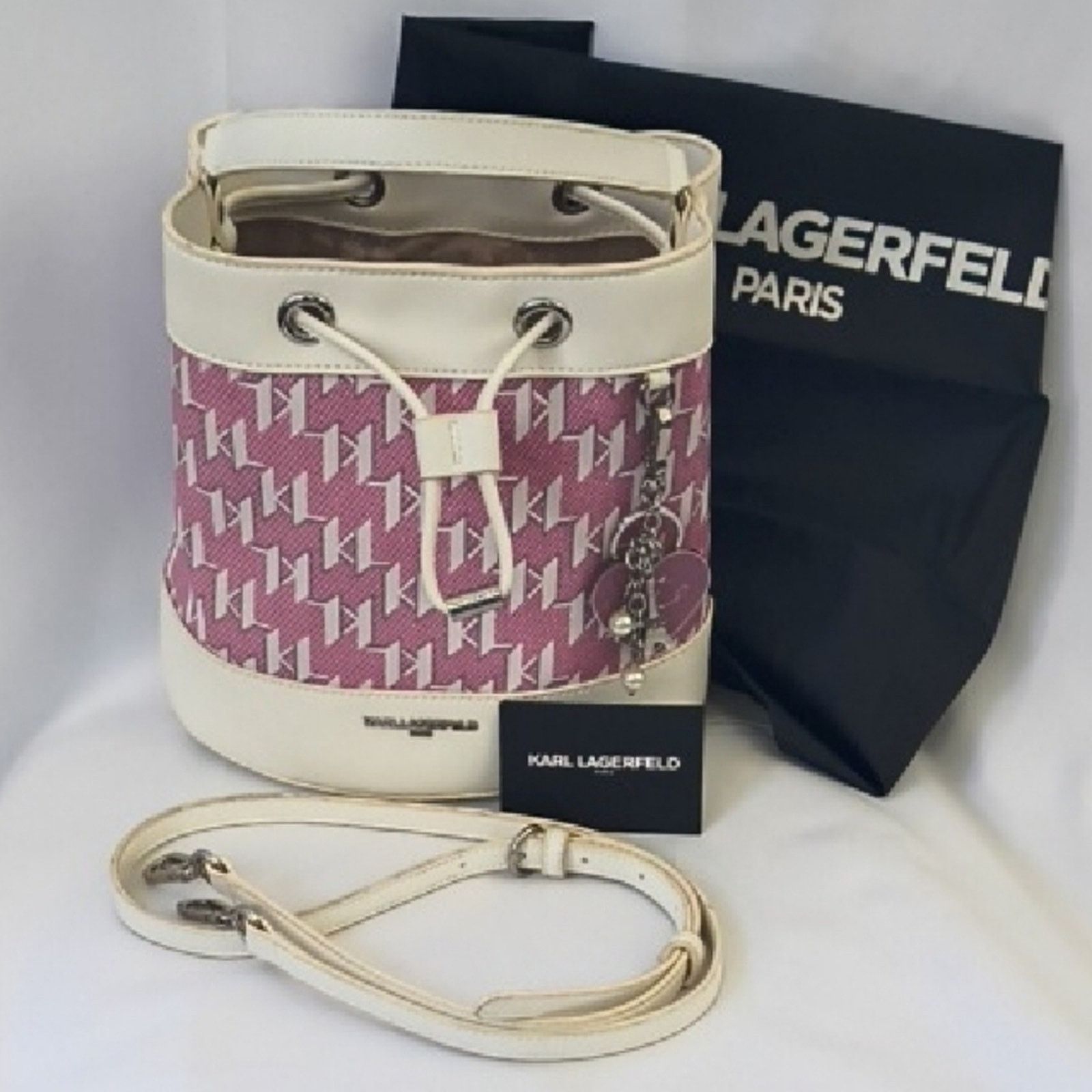 Karl Lagerfeld Like New Karl Lagerfield Paris Signature Leather Bucket Bag Size ONE SIZE - 12 Thumbnail