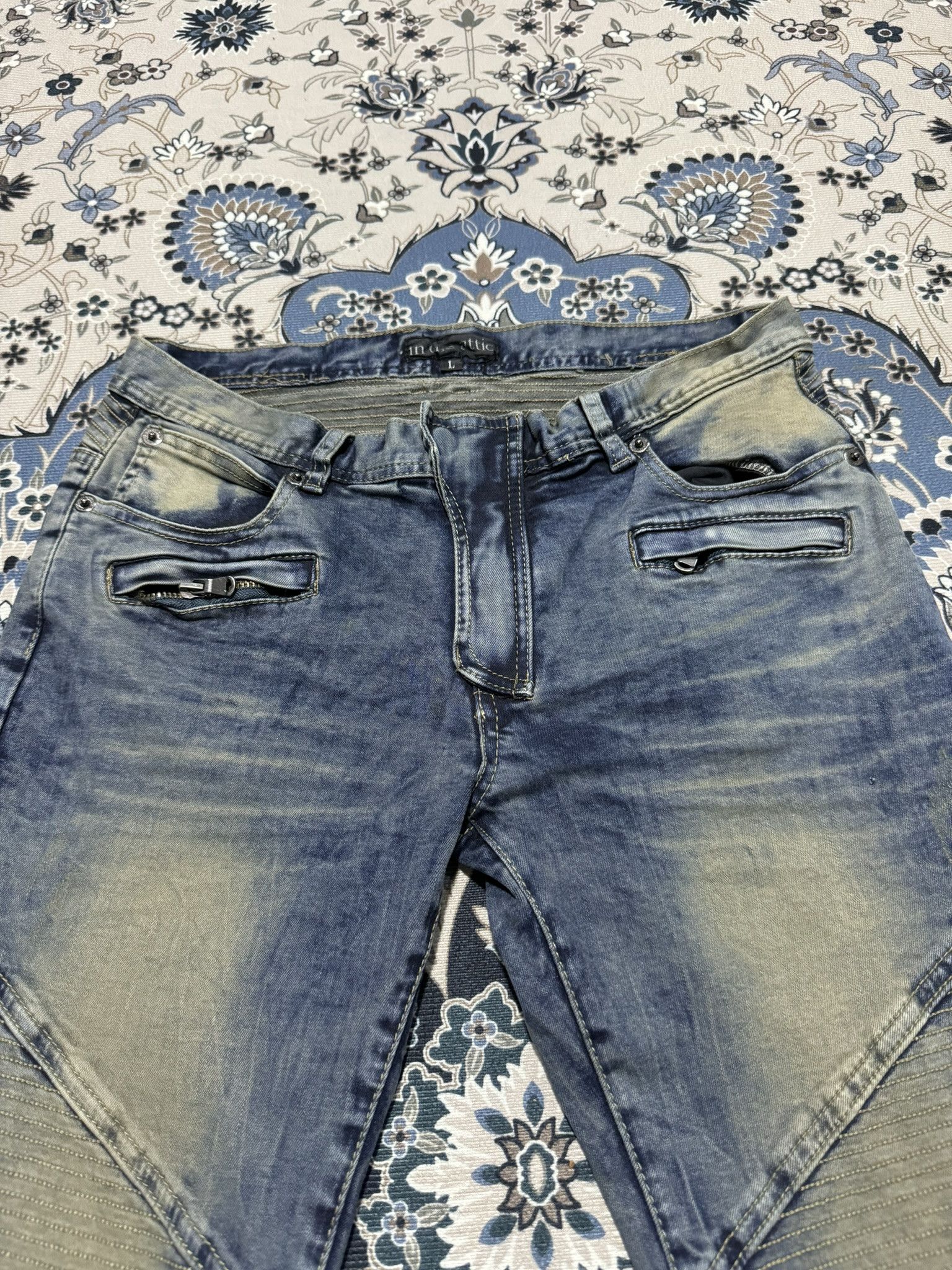 20471120 × Beauty Beast × In The Attic Biker Pants In The Attic Biker Tapered Similar to Balmain Size US 30 / EU 46 - 6 Thumbnail