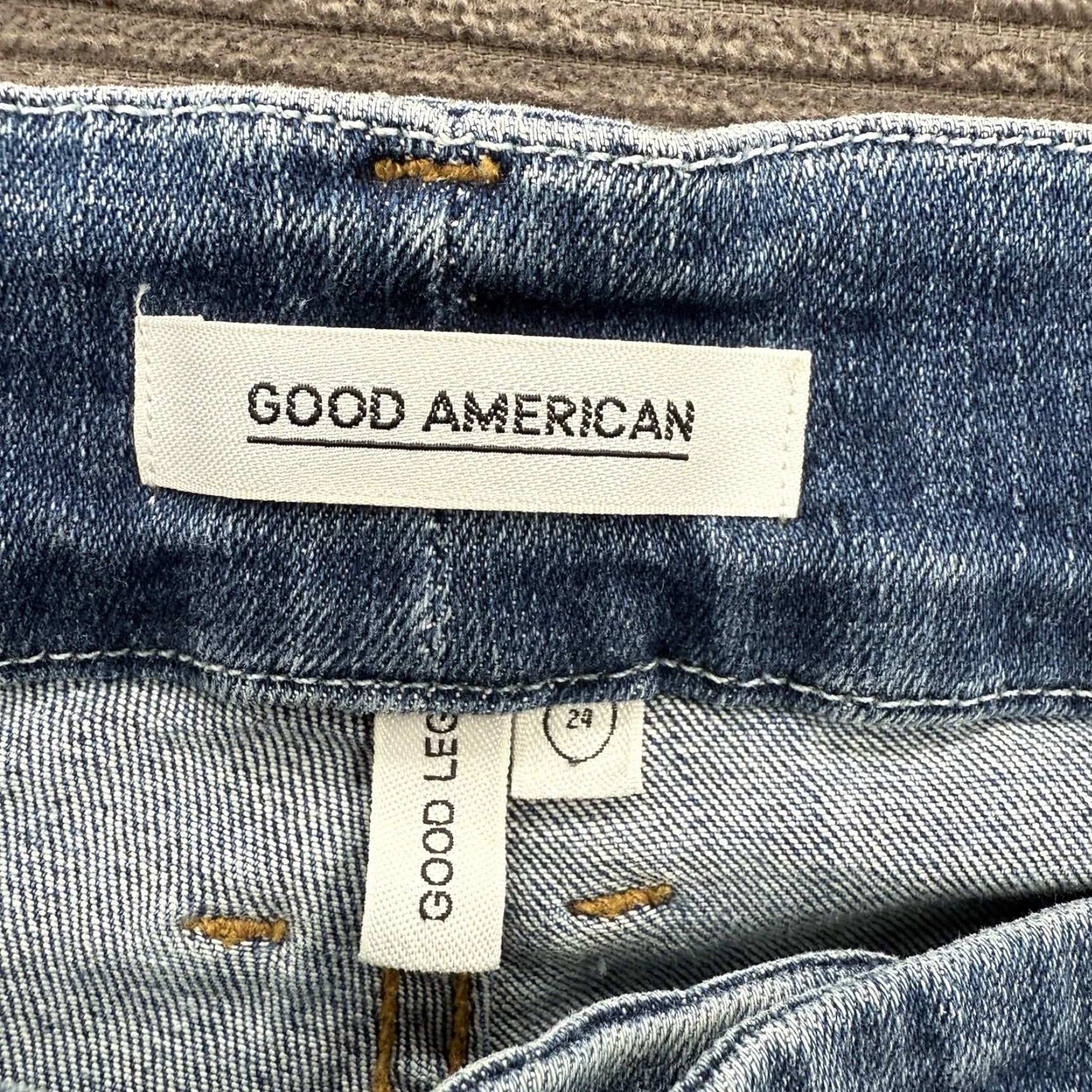 Good American Good American Jeans Women 24 Blue Cotton Denim High Rise Slim 28 In Inseam Jeans City College Womens Size 42" / US 20 - 3 Thumbnail