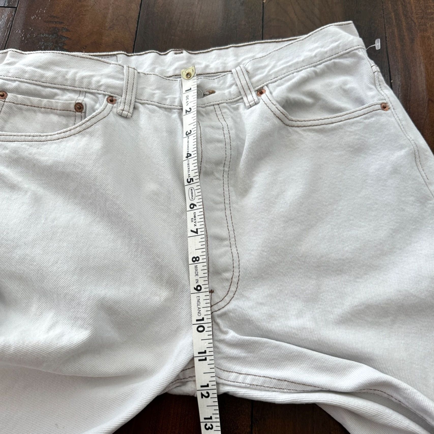 Levi's VINTAGE Levi's 501 Jeans Men 34x34 White Bleach Wash 90s USA 80s Denim Cotton Button Straight 501 Series Distressed Size US 34 / EU 50 - 5 Thumbnail