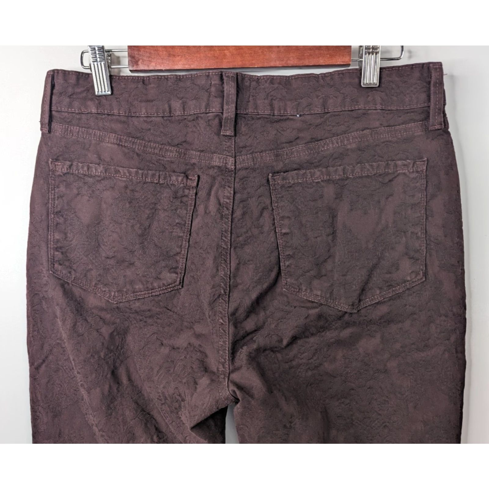 NYDJ NYDJ Burgundy Textured Legging Pant Size 12 Straight Women Plus Size 34" / US 12 / IT 48 - 5 Thumbnail