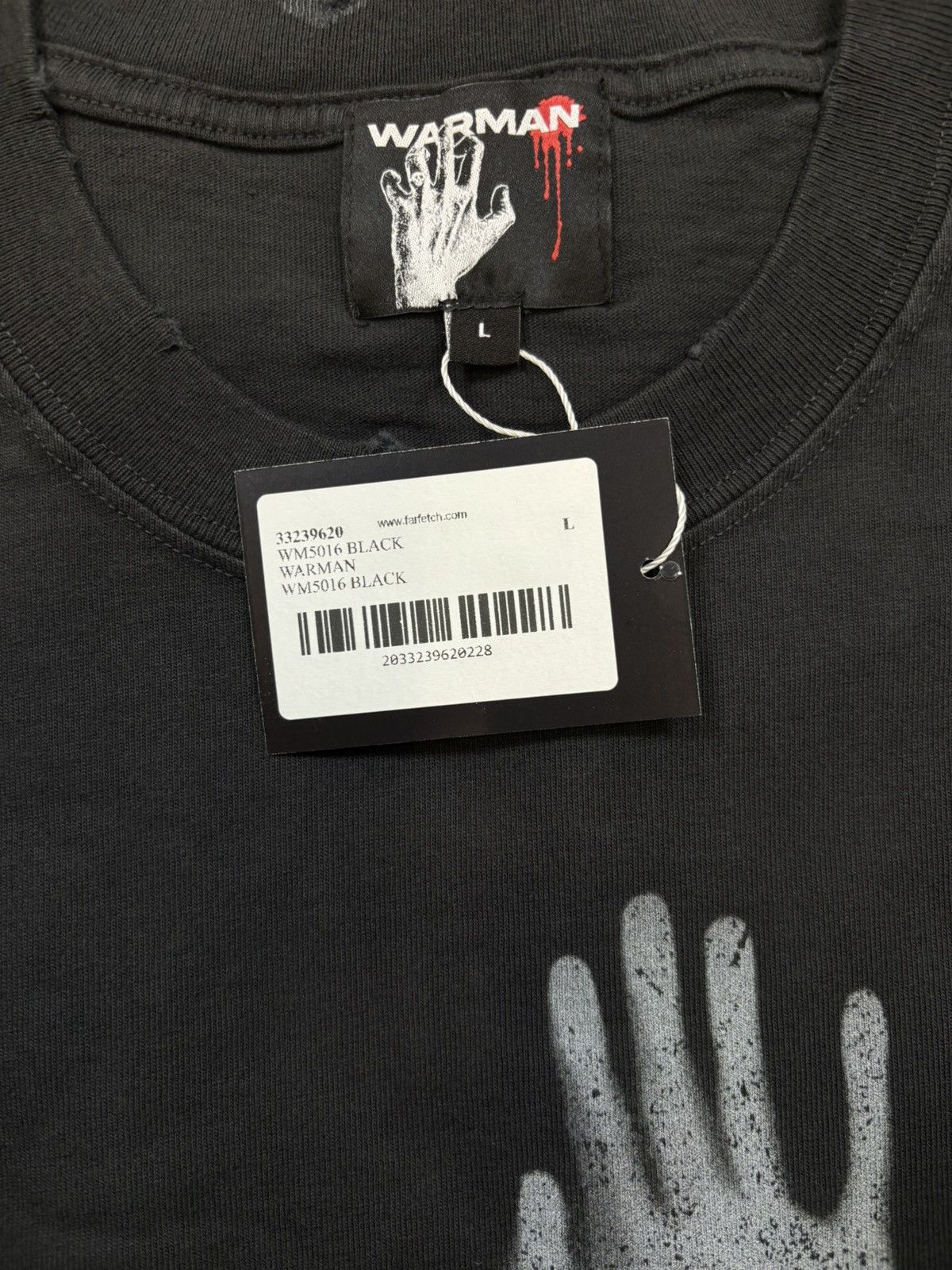 Vintage WARMAN SPREAD LEGS GRAPHIC TEE, WASHED BLACK Size US L / EU 52-54 / 3 - 10 Thumbnail