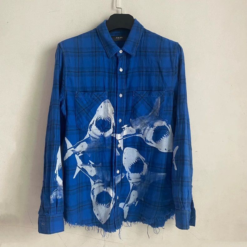 Amiri Amiri 18SS DISTRESSED PRINTED CHECKED COTTON-FLANNEL SHIRT Size US M / EU 48-50 / 2 - 1 Thumbnail