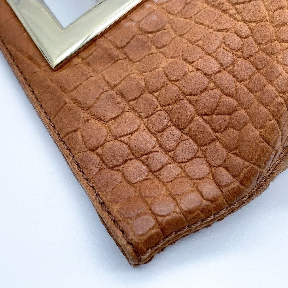 Michael Kors Michael Kors Tan Crocodile-Patterned Wristlet Size ONE SIZE - 7 Thumbnail