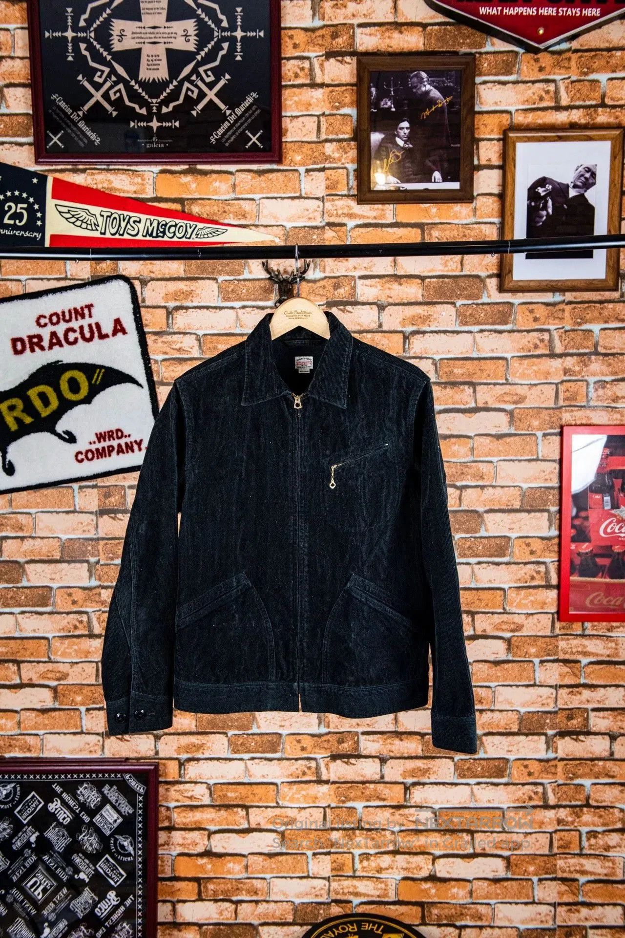 Japanese Brand Cootie Black Corduroy Motorcycle Jacket. Size US M / EU 48-50 / 2 - 2 Thumbnail