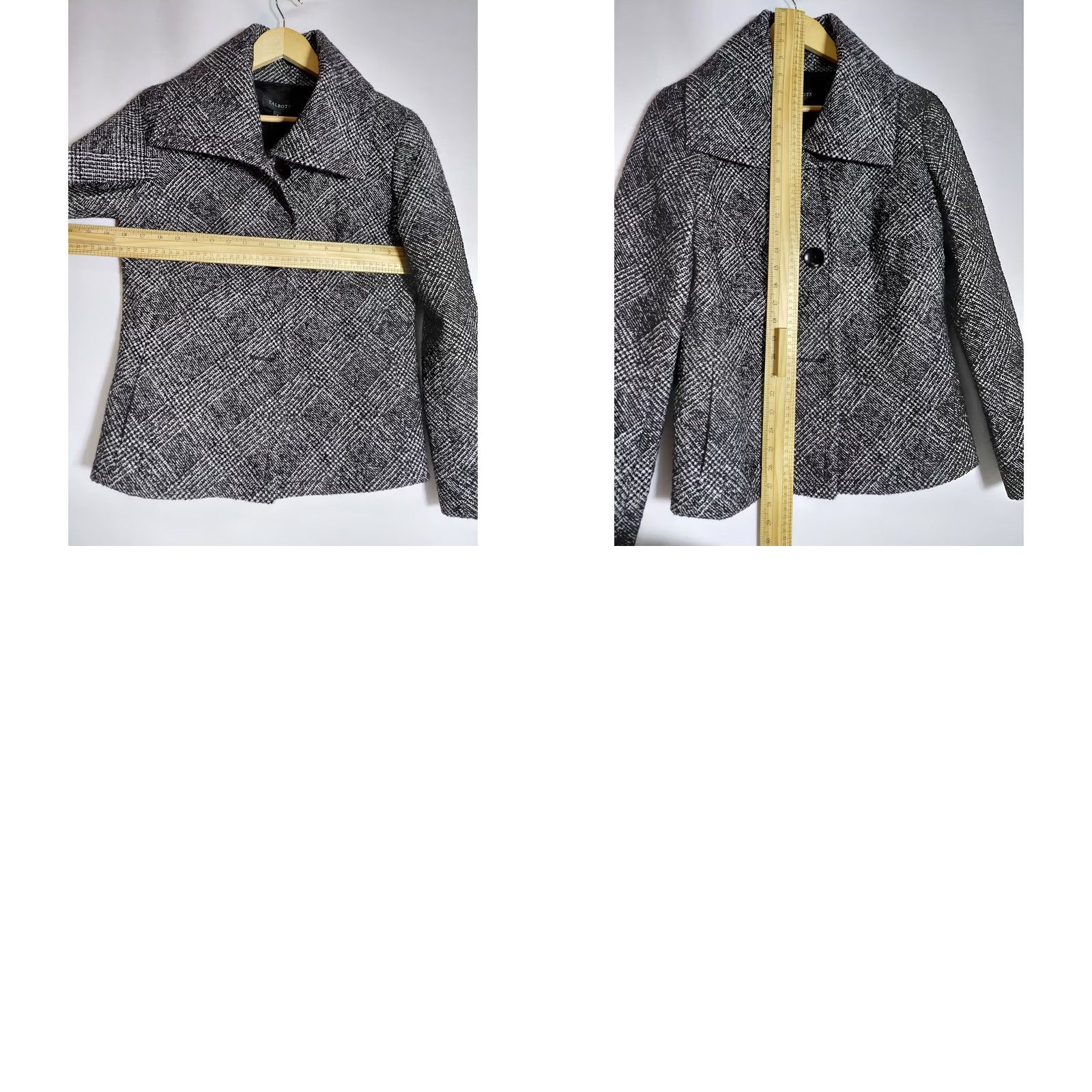 Talbots NWT Talbots Wool Blend Jacket Black White Plaid Long Sleeve Women Size 8 Size M / US 6-8 / IT 42-44 - 8 Thumbnail