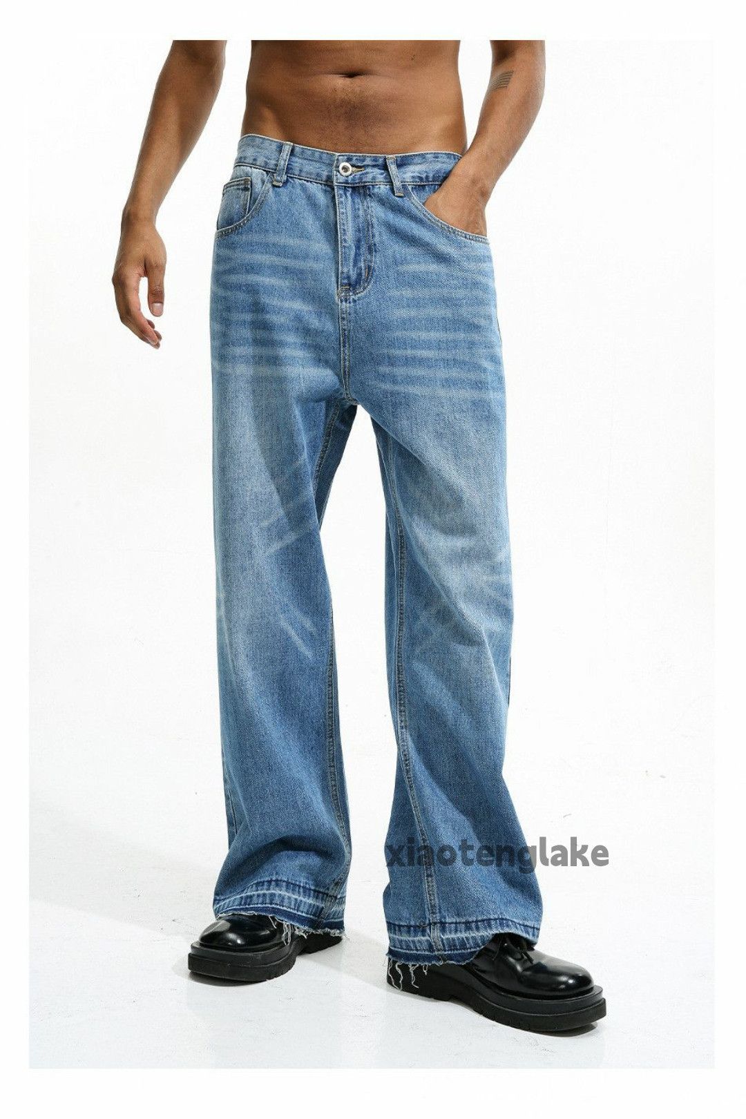 Jean × Vintage washed faded cleanfit yuppie loose baggy flared jeans Size US 30 / EU 46 - 5 Thumbnail
