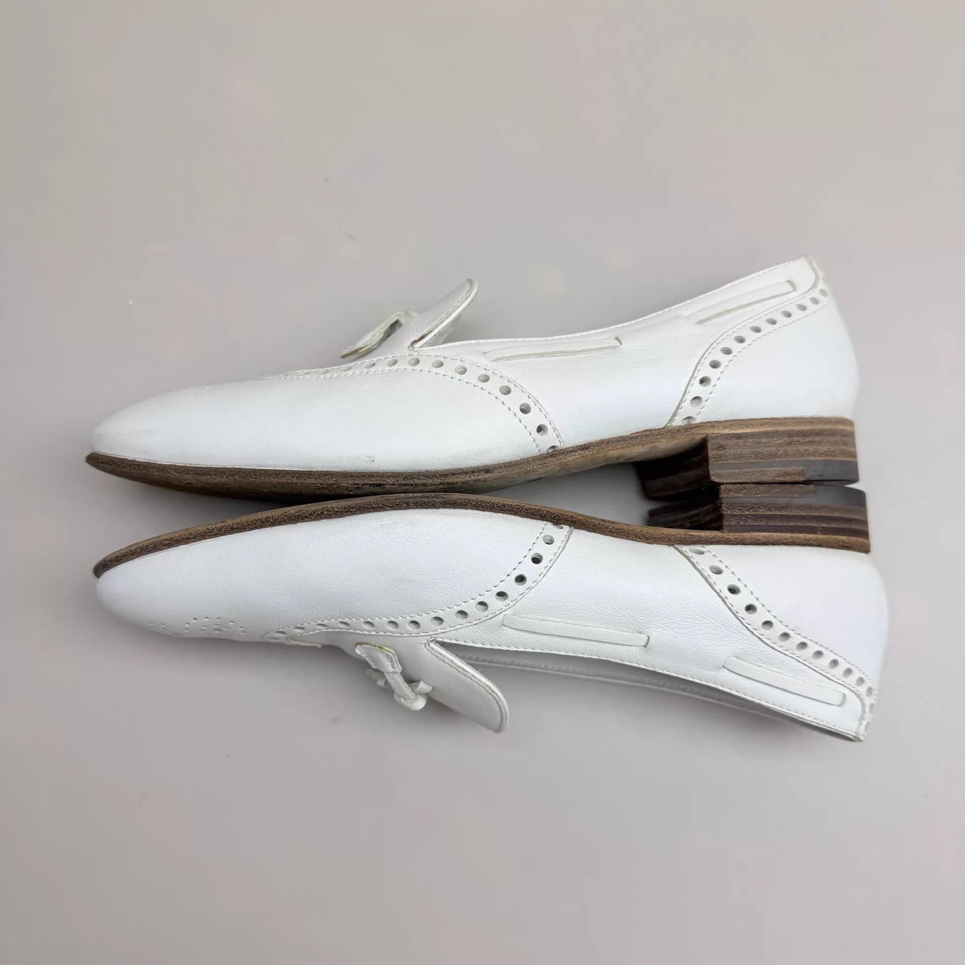 Hermes Hermes White Tassel Carved Low-Heel Shoes 36 95 New Size US 5.5 / IT 35.5 - 5 Thumbnail