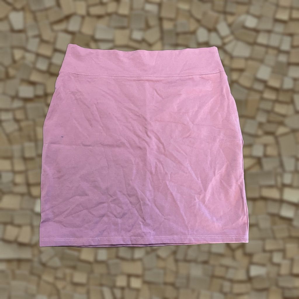 Vintage Sweet Skirt Women's XL Pink Pull On Mini Pencil Straight Cut Skirt Solid Casual Fall Spring Summer Men? Girls? Size 40" / US 18 - 1 Thumbnail