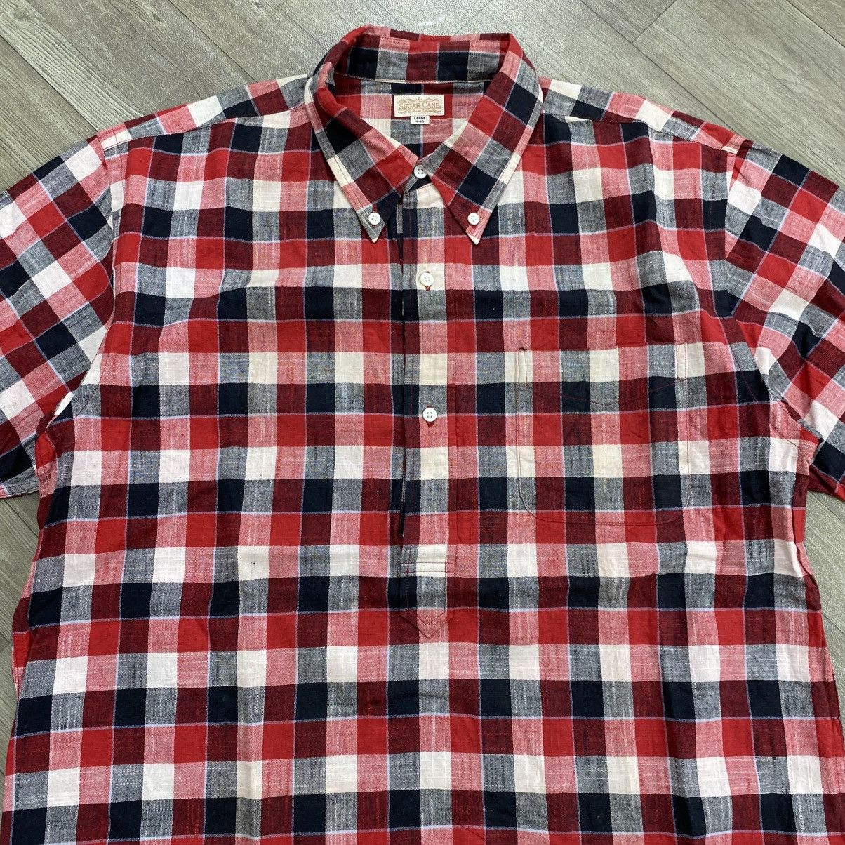 Sugar Cane Vintage Sugar Cane Toyo Enterprise Plaid Half Button Shirt Size US L / EU 52-54 / 3 - 3 Thumbnail