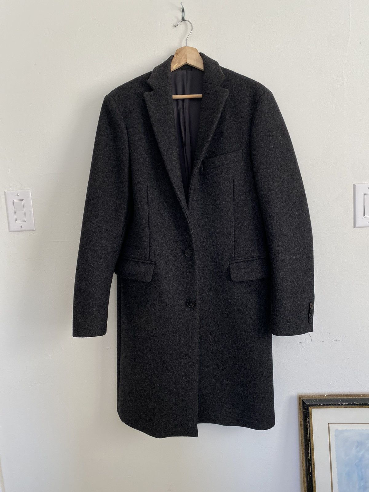 Grey wool blend coat