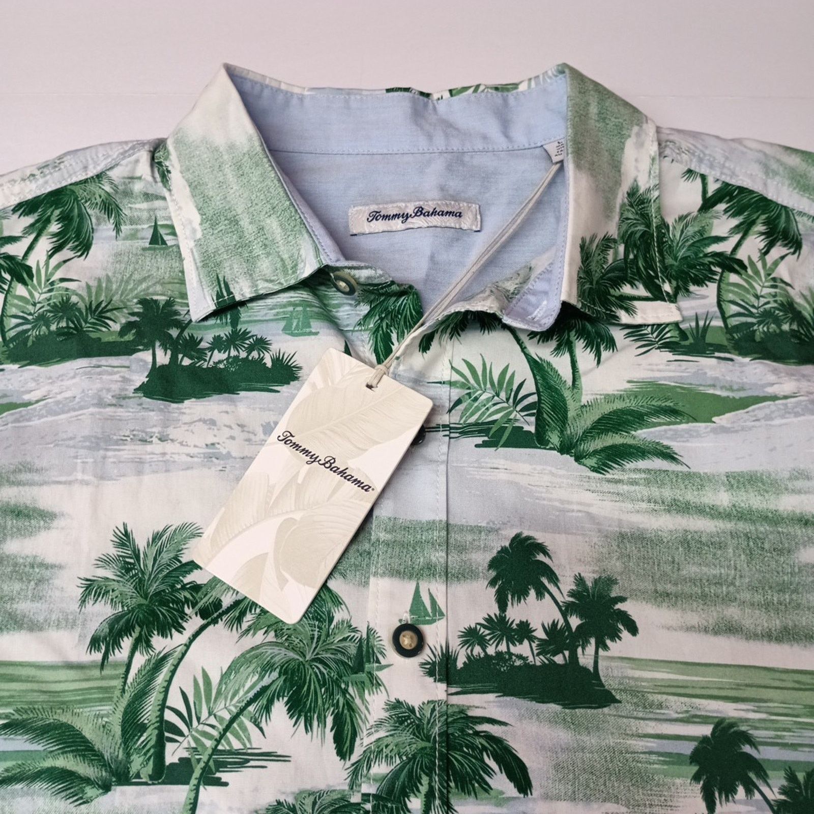 Tommy Bahama Tommy Bahama Shirt Men's Size L Green White Floral Print Size US L / EU 52-54 / 3 - 2 Thumbnail