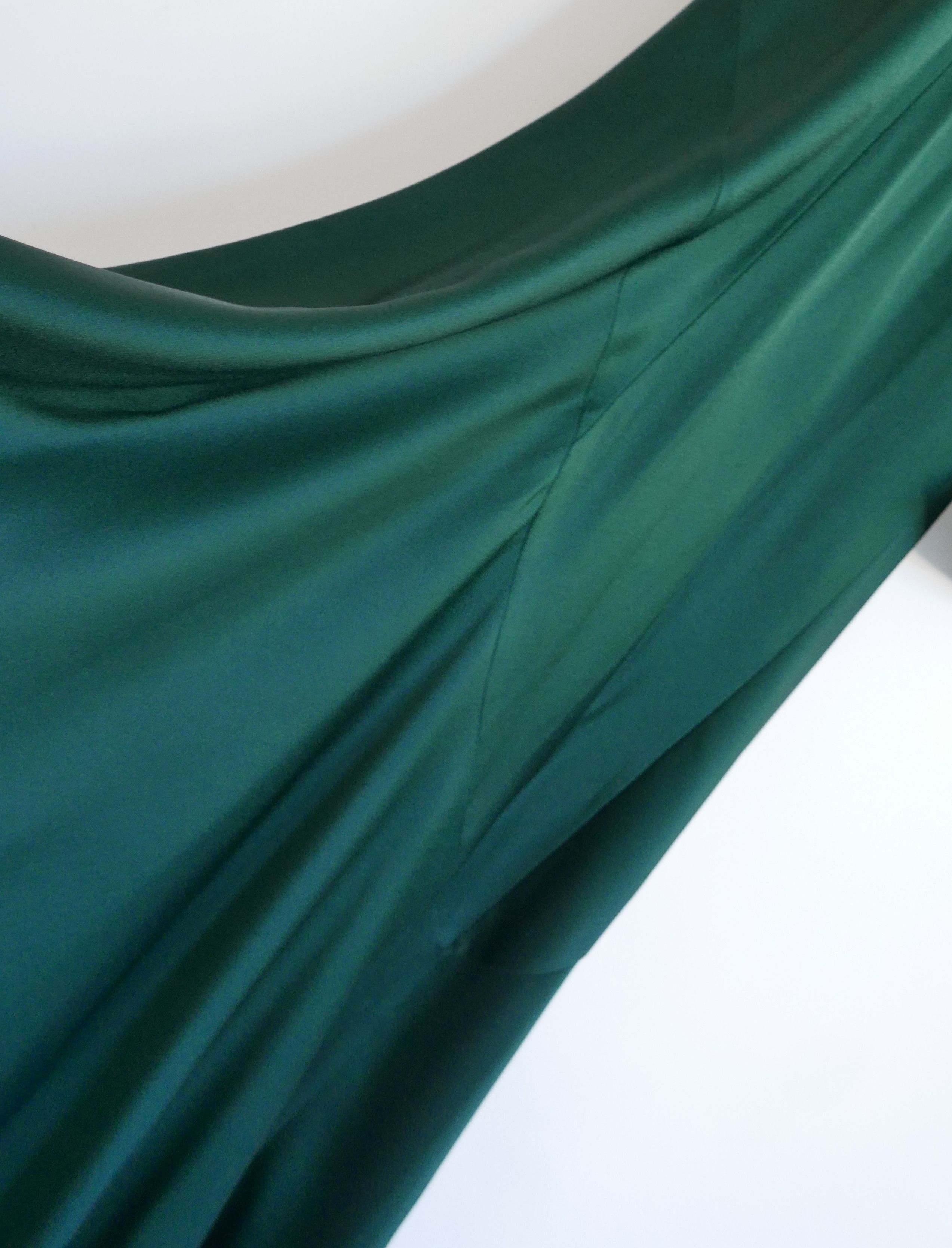 Haider Ackermann Haider Ackerman Fall 2017 Green Satin Long Sleeve Bias Dress Size XS / US 0-2 / IT 36-38 - 6 Thumbnail