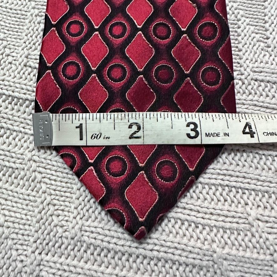 Hugo Boss Hugo Boss maroon red abstract print silk tie Size ONE SIZE - 5 Thumbnail