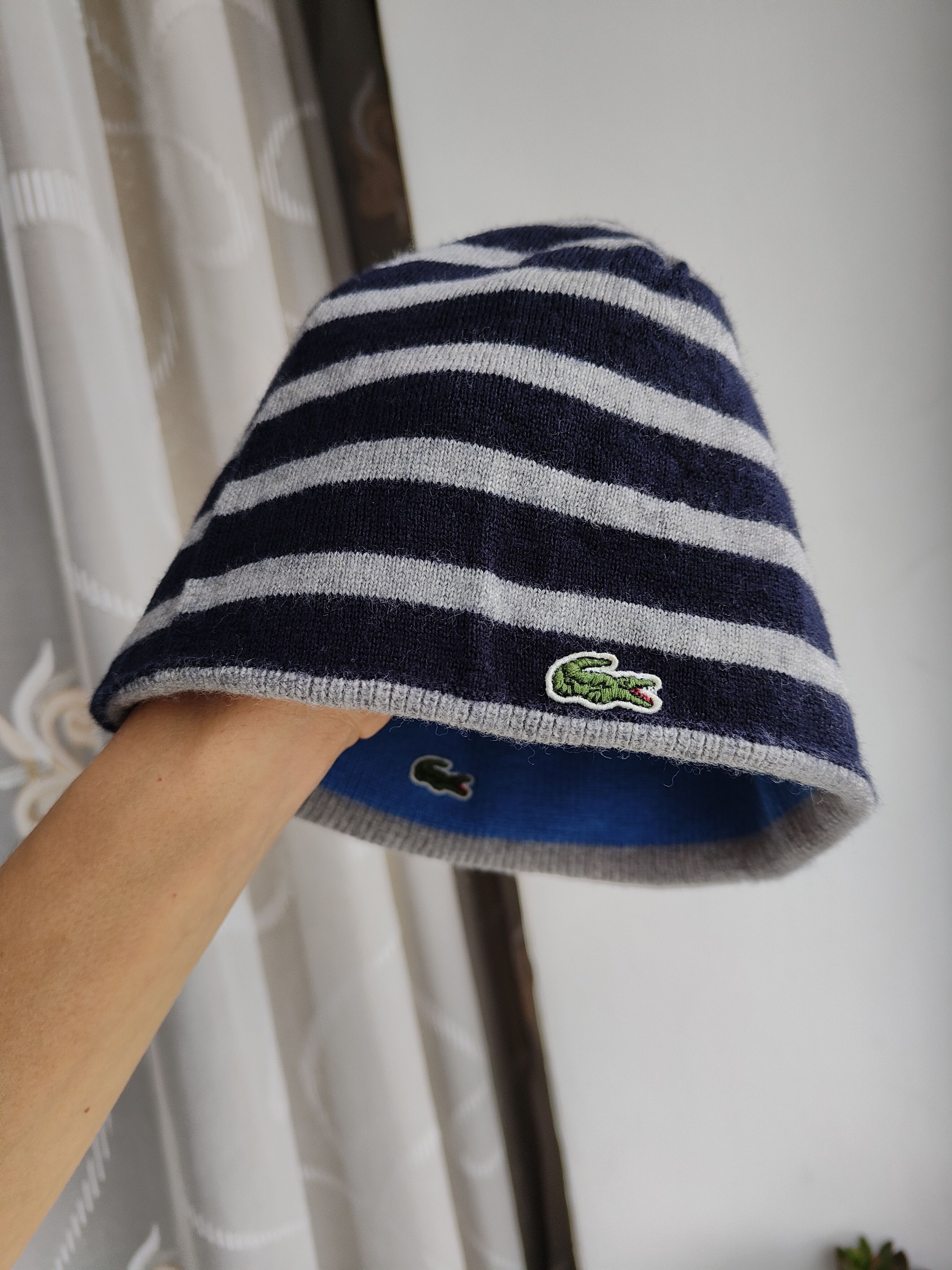Lacoste Vintage Lacoste Reversible Beanie Hat Lacoste Size ONE SIZE - 3 Thumbnail