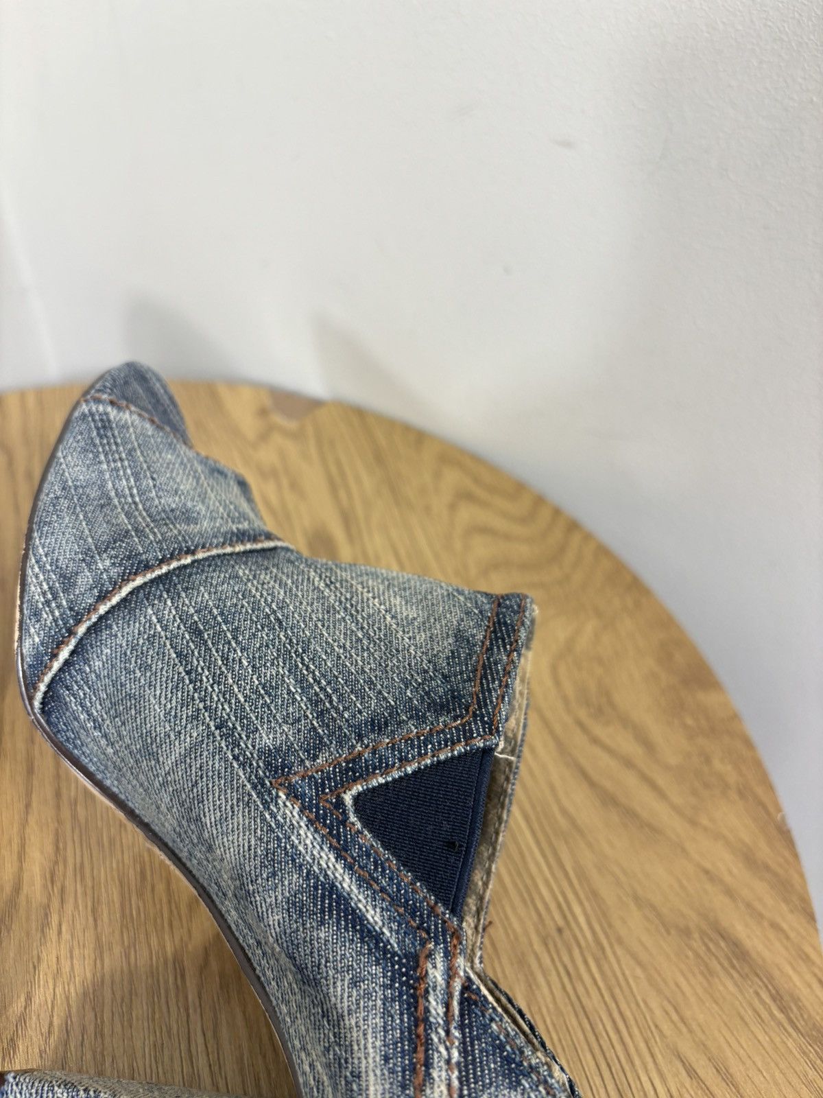 Diesel Vintage Diesel Y2K Denim Division Peep Toe Mules Heel Shoes Size US 7 / IT 37 - 16 Thumbnail
