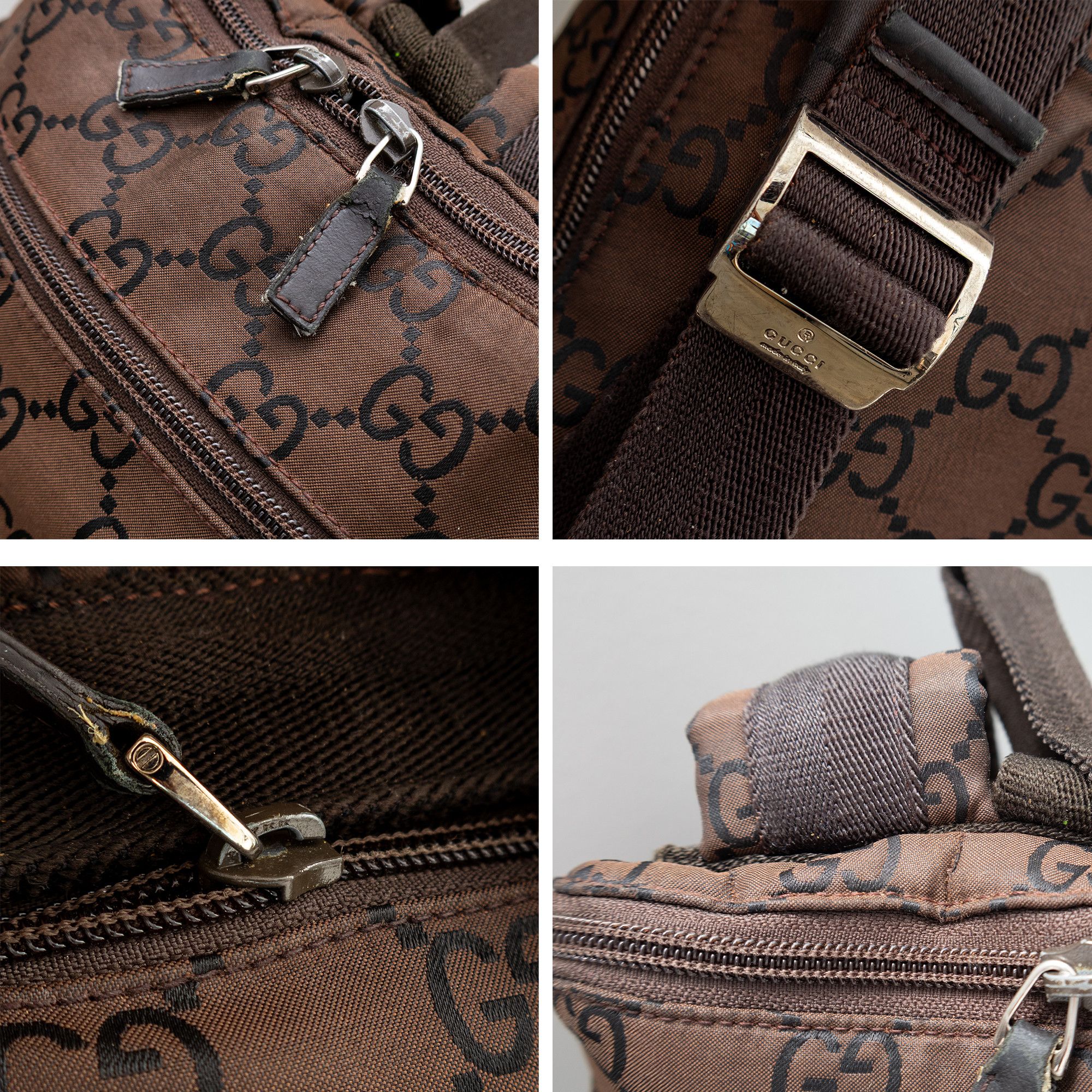 Gucci Authentic Gucci GG Monogram Brown Nylon Backpack Size ONE SIZE - 8 Thumbnail
