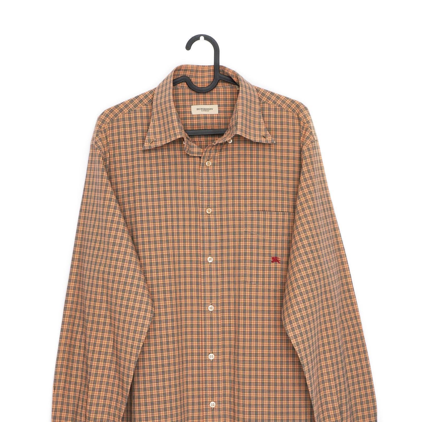 Burberry Burberry Full Small Scale Checked Print Red Logo Shirt Size US M / EU 48-50 / 2 - 2 Thumbnail
