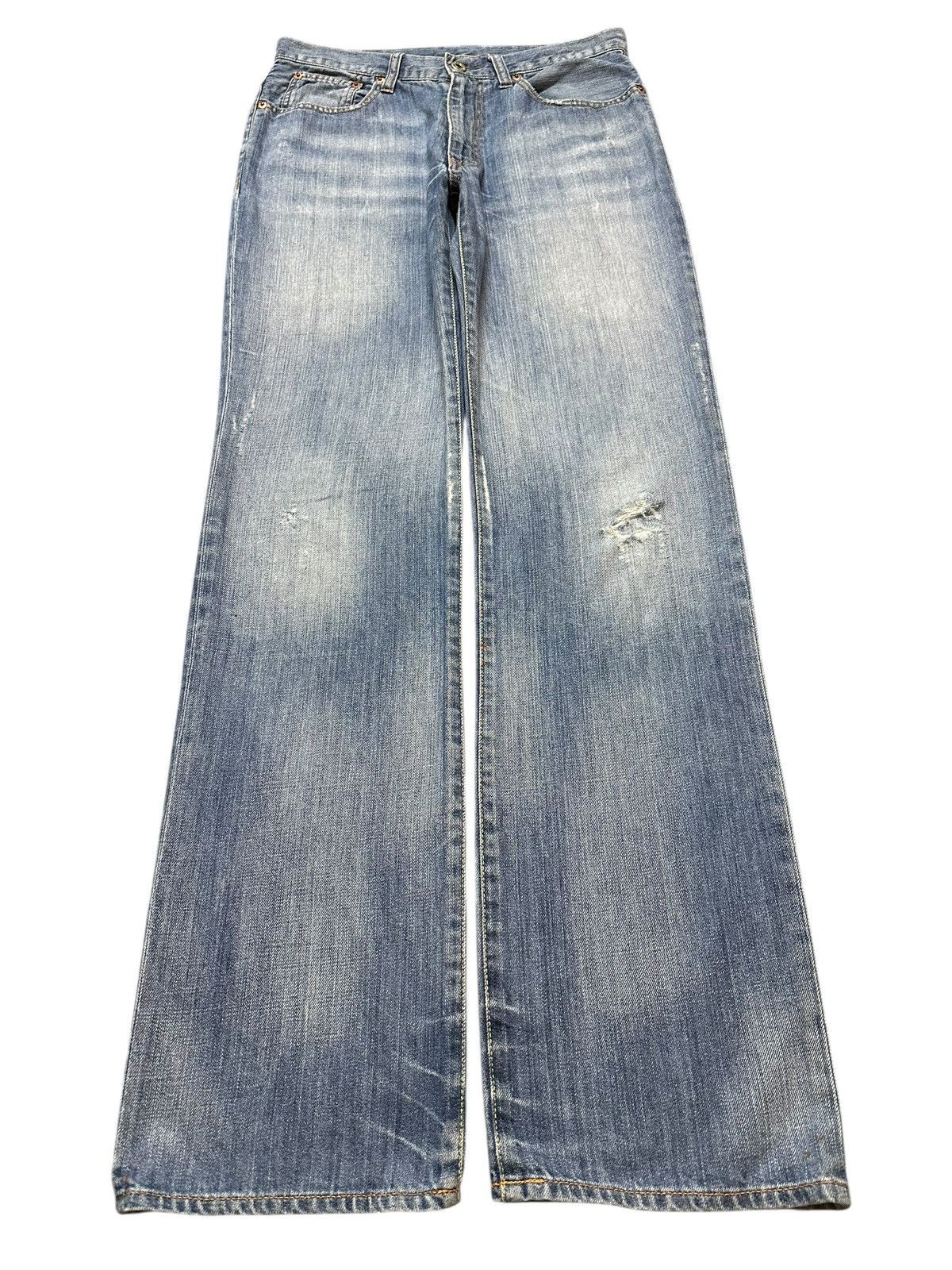 Polo Ralph Lauren Vintage Polo Ralph Lauren Faded Wash Distress Loose Jeans Size US 31 - 1 Thumbnail