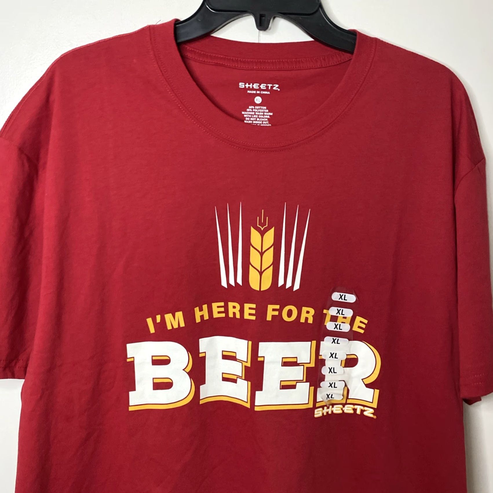 Vintage VINTAGE Sheetz T Shirt Here For The Beer Unisex XL Red Short Sleeve NWT Size US XL / EU 56 / 4 - 4 Thumbnail