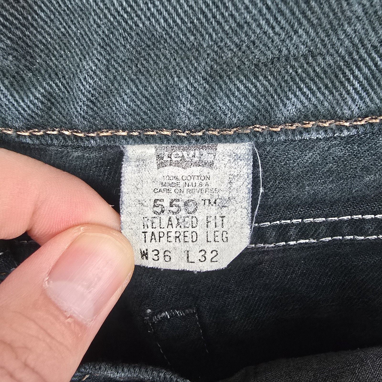 Levi's Vintage Levis Jeans Mens 36x32 (Fits 35x31) Green 550 90s Size US 36 / EU 52 - 4 Thumbnail