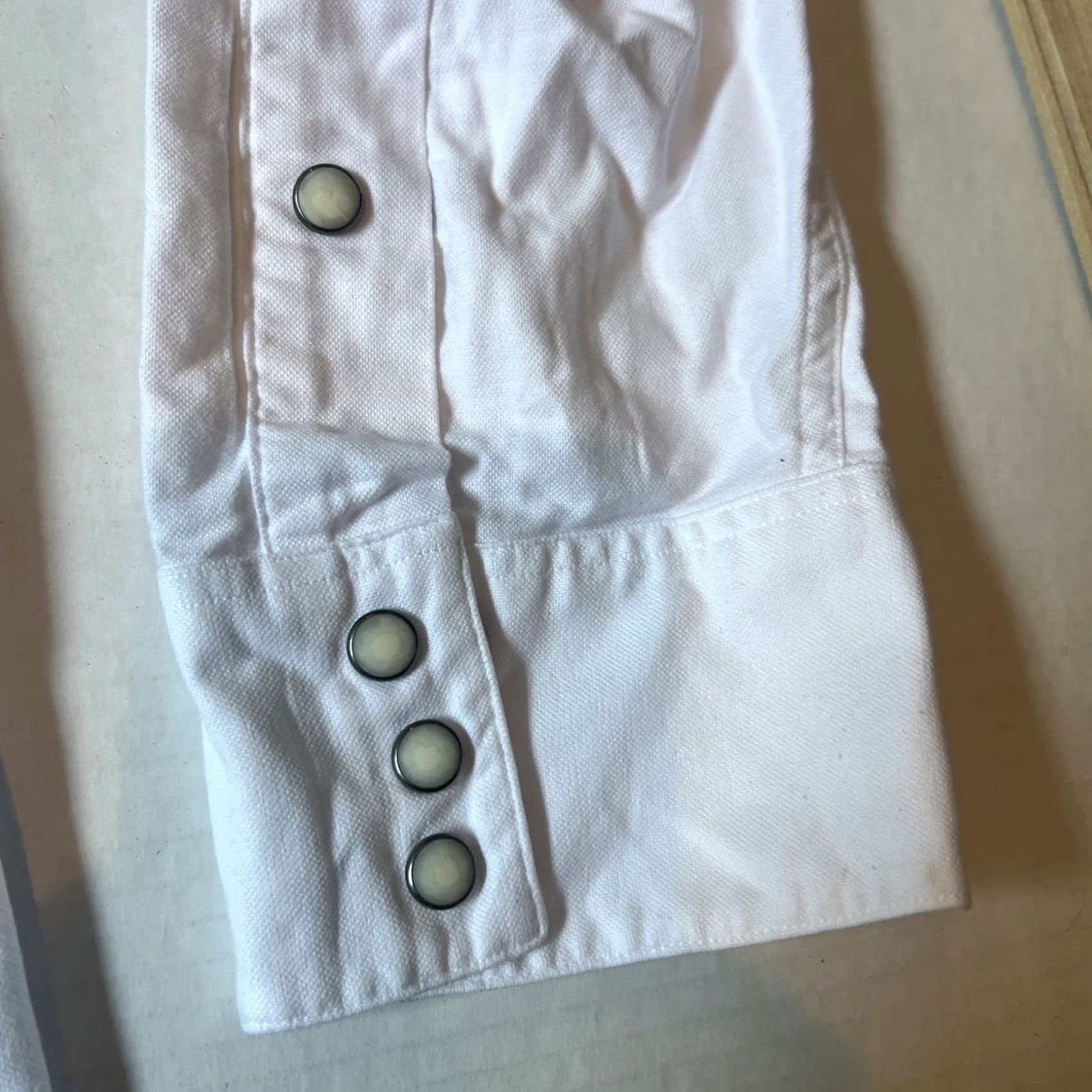 Vintage VINTAGE Polo Shirt 2XL White Pearl Snaps Long Sleeve Western Wear Rockabilly Mens Size US XXL / EU 58 / 5 - 4 Thumbnail