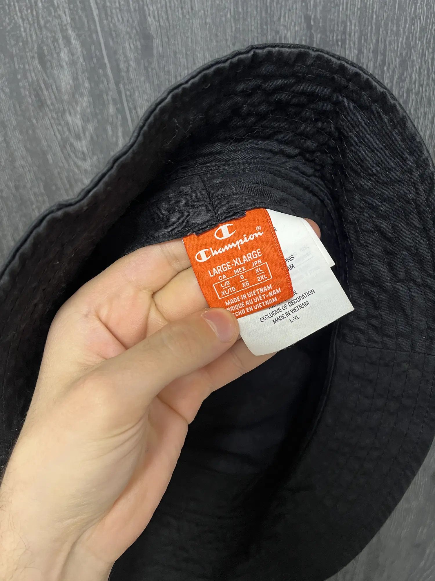 Champion Vintage Champion Black Bucket Hat Size Logo Size ONE SIZE - 2 Thumbnail