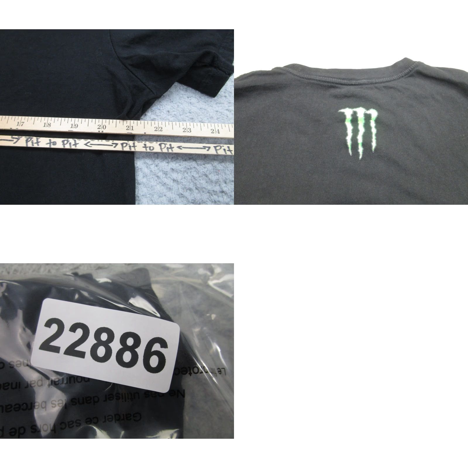 Vintage Monster Energy Shirt Mens Large Black Skull Lightning Graphic Horror Tee Size US L / EU 52-54 / 3 - 8 Thumbnail