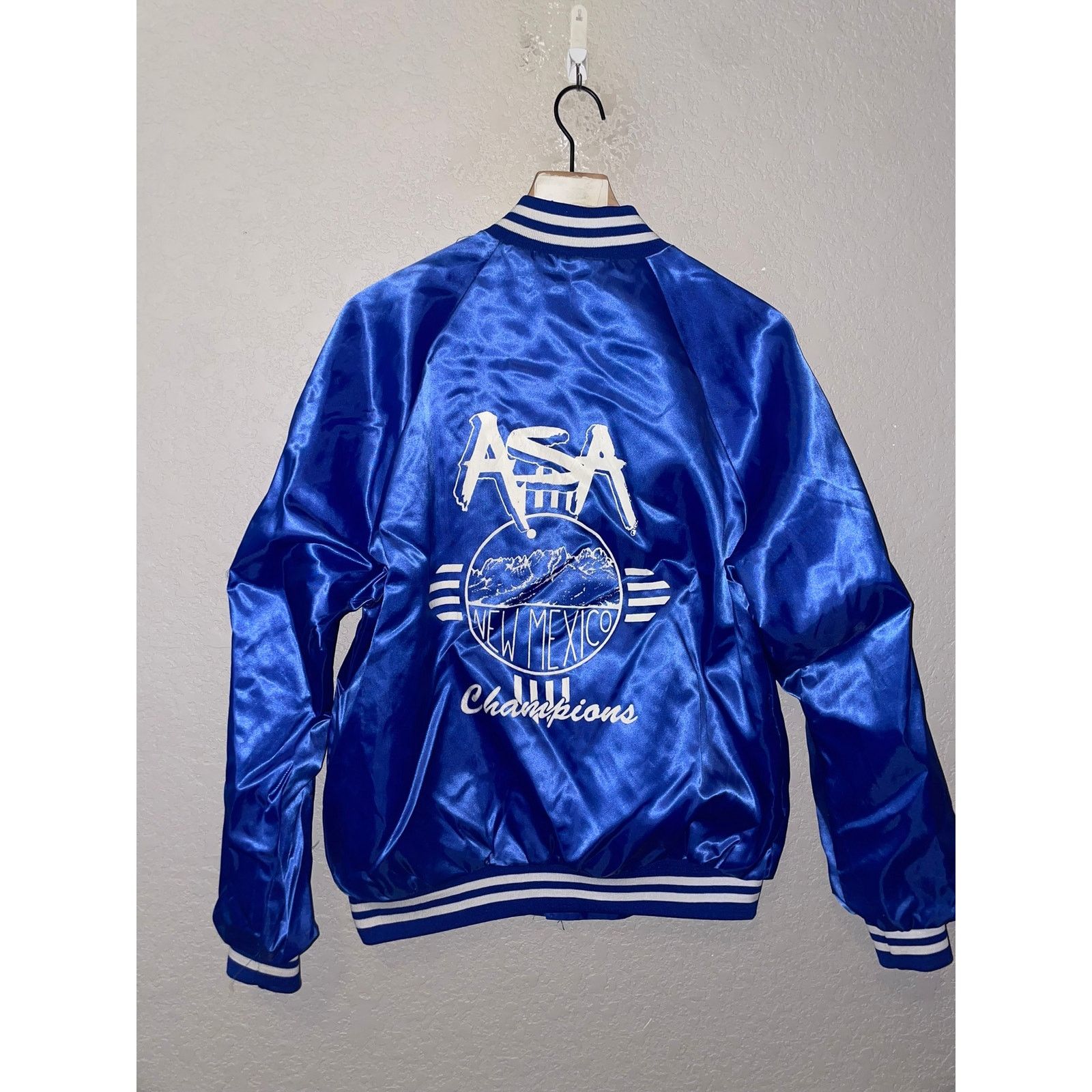 Vintage Vintage New Mexico Bomber Jacket Champions ASA 90s 80s Large Size US L / EU 52-54 / 3 - 1 Thumbnail