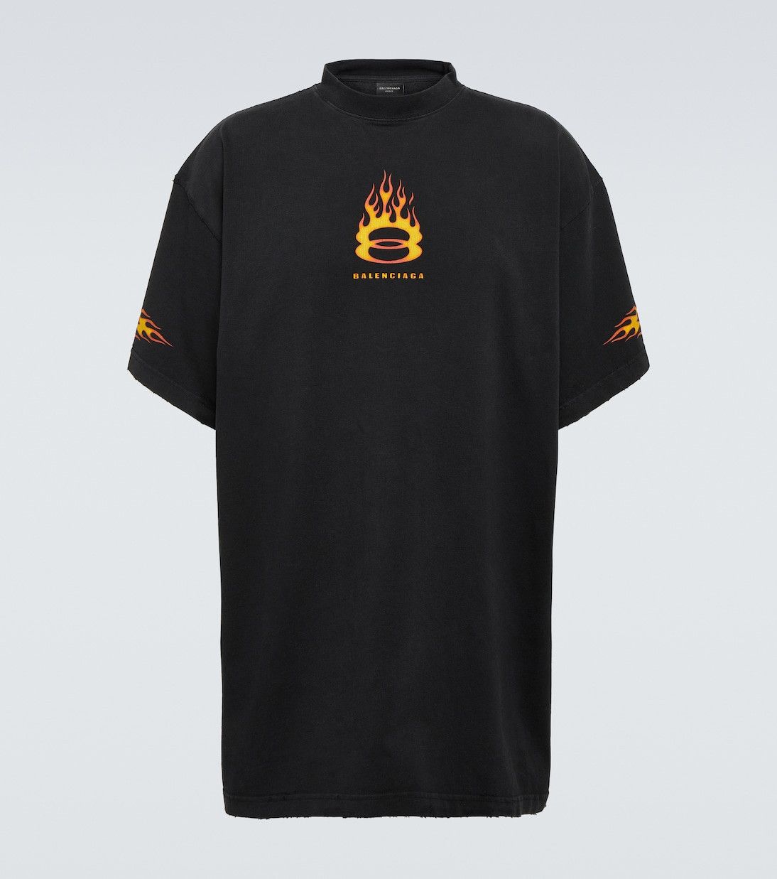 Balenciaga Oversized Burning Unity T-shirt in Black Size US XS / EU 42 / 0 - 1 Thumbnail