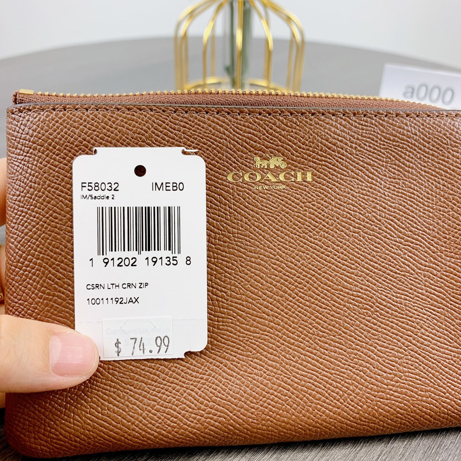 Coach Coach F58032 Corner Zip Wristlet IN Saddle 2 Size ONE SIZE - 5 Thumbnail