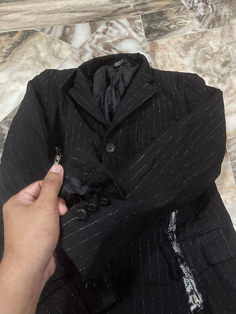 Comme des Garcons Comme des Garcons Punk Style Silver Stripe Casual Jacket Size US XS / EU 42 / 0 - 11 Thumbnail