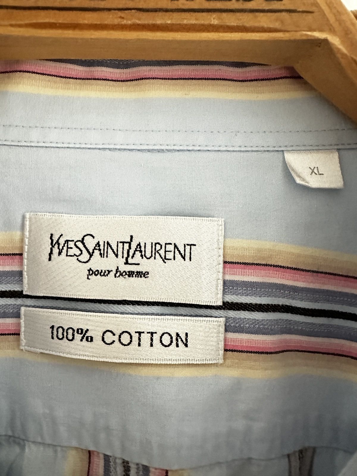 Yves Saint Laurent Yves Saint Laurent x shirt x rare x vintage x spellout x 90s Size US XL / EU 56 / 4 - 7 Thumbnail