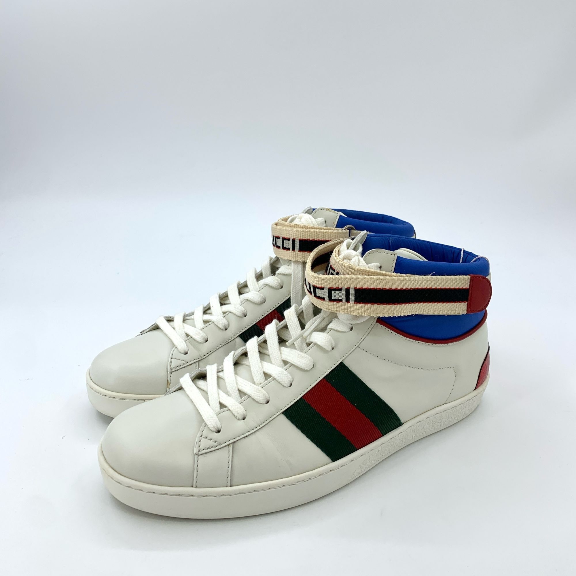 Gucci Burberry Black & White Logo Detail Leather Lace-Up Sneakers Size US 10 / EU 43 - 1 Thumbnail