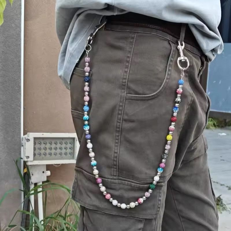 Designer Round Bead Rhinestone Colored Waist Chain Size ONE SIZE - 1 Thumbnail
