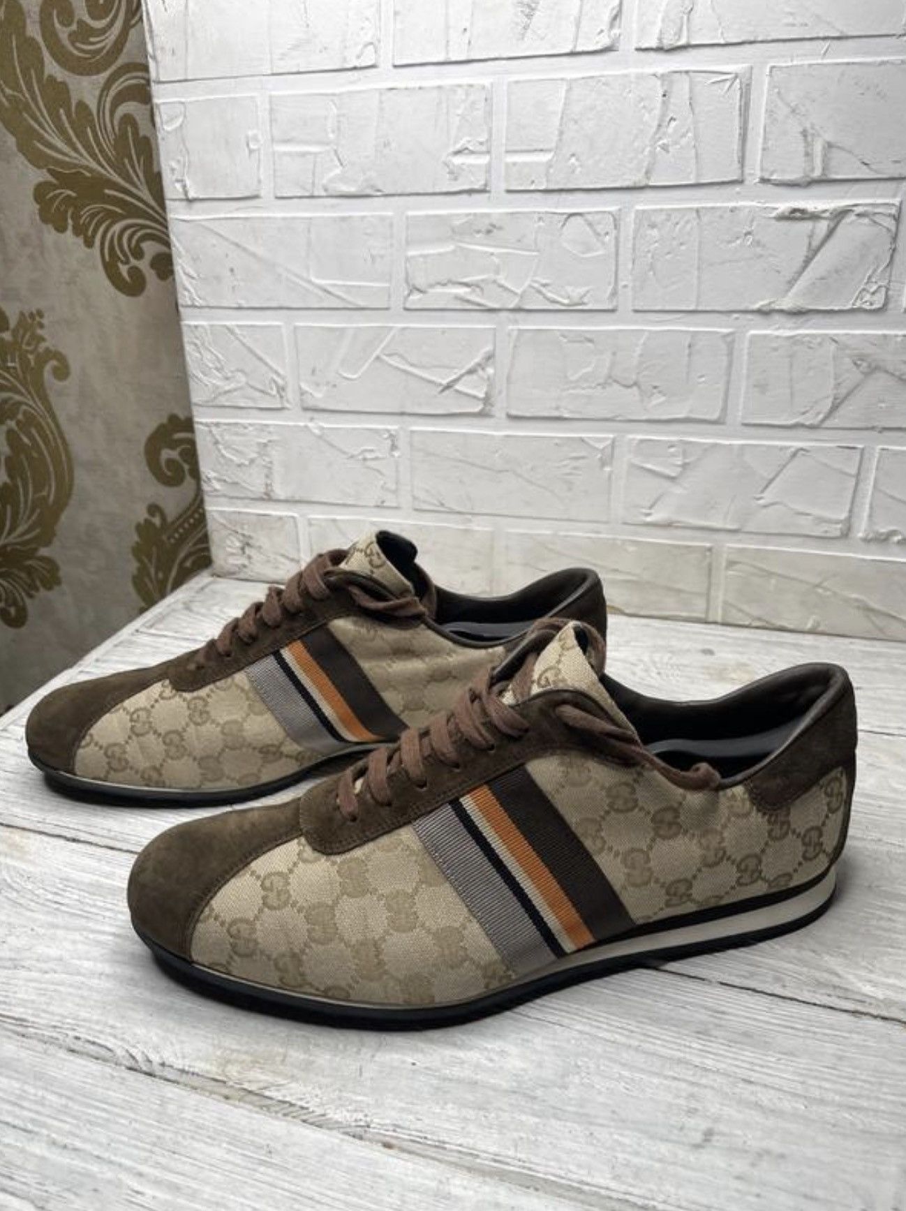 Gucci GUCCI Tom Ford FW 2004 GG Monogram Low Sneakers Demna Canvas Size US 11.5 / EU 44-45 - 1 Thumbnail