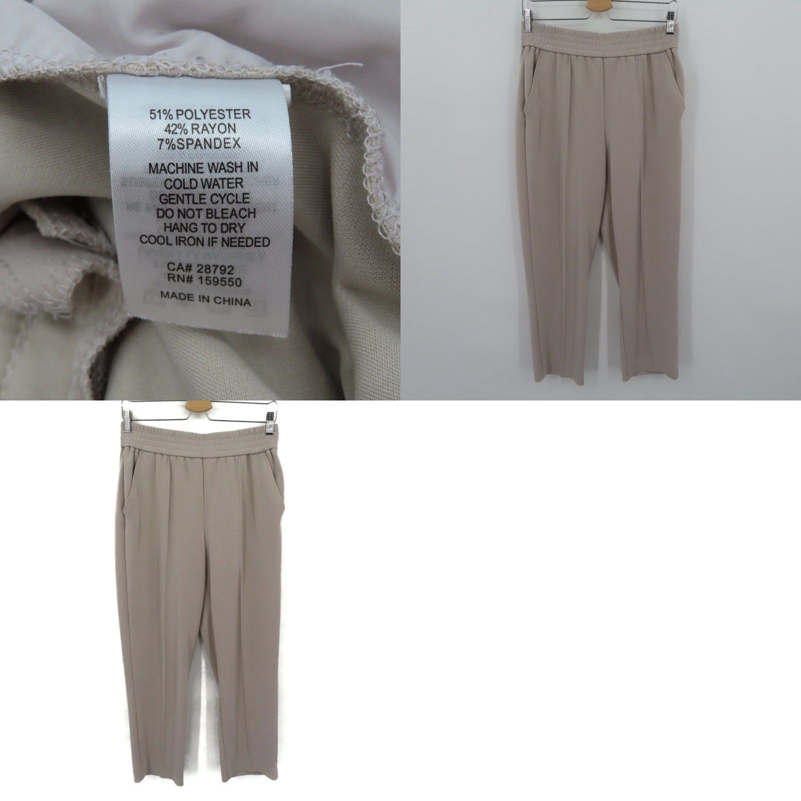 Vintage Mason DAmelie Pants Womens Medium Pull On Stretch Waistband Beige Pleated Front Size 32" / US 10 / IT 46 - 8 Thumbnail